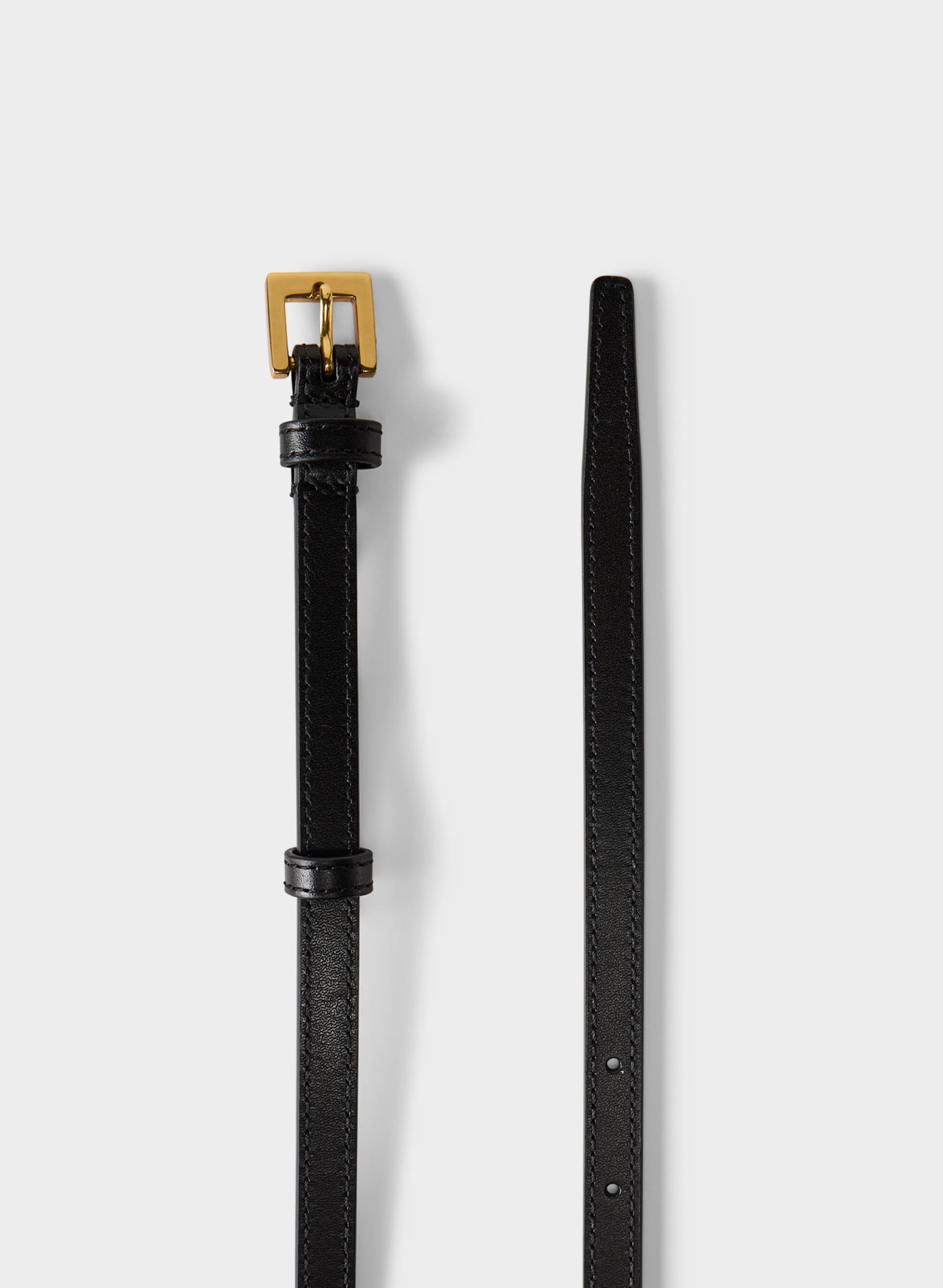 DESCENT SOLID BRASS LEATHER BELT | Aritzia