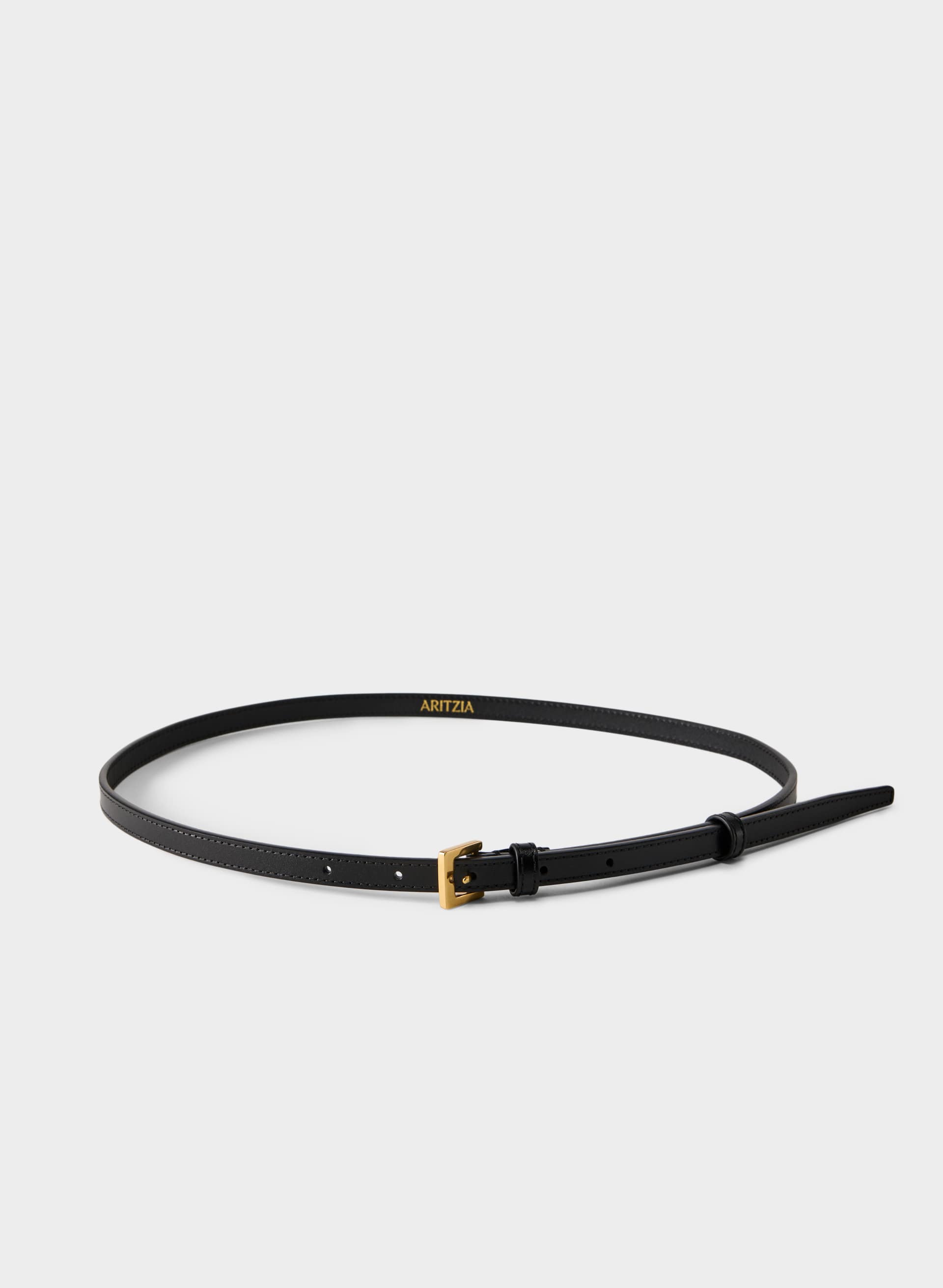 DESCENT SOLID BRASS LEATHER BELT | Aritzia