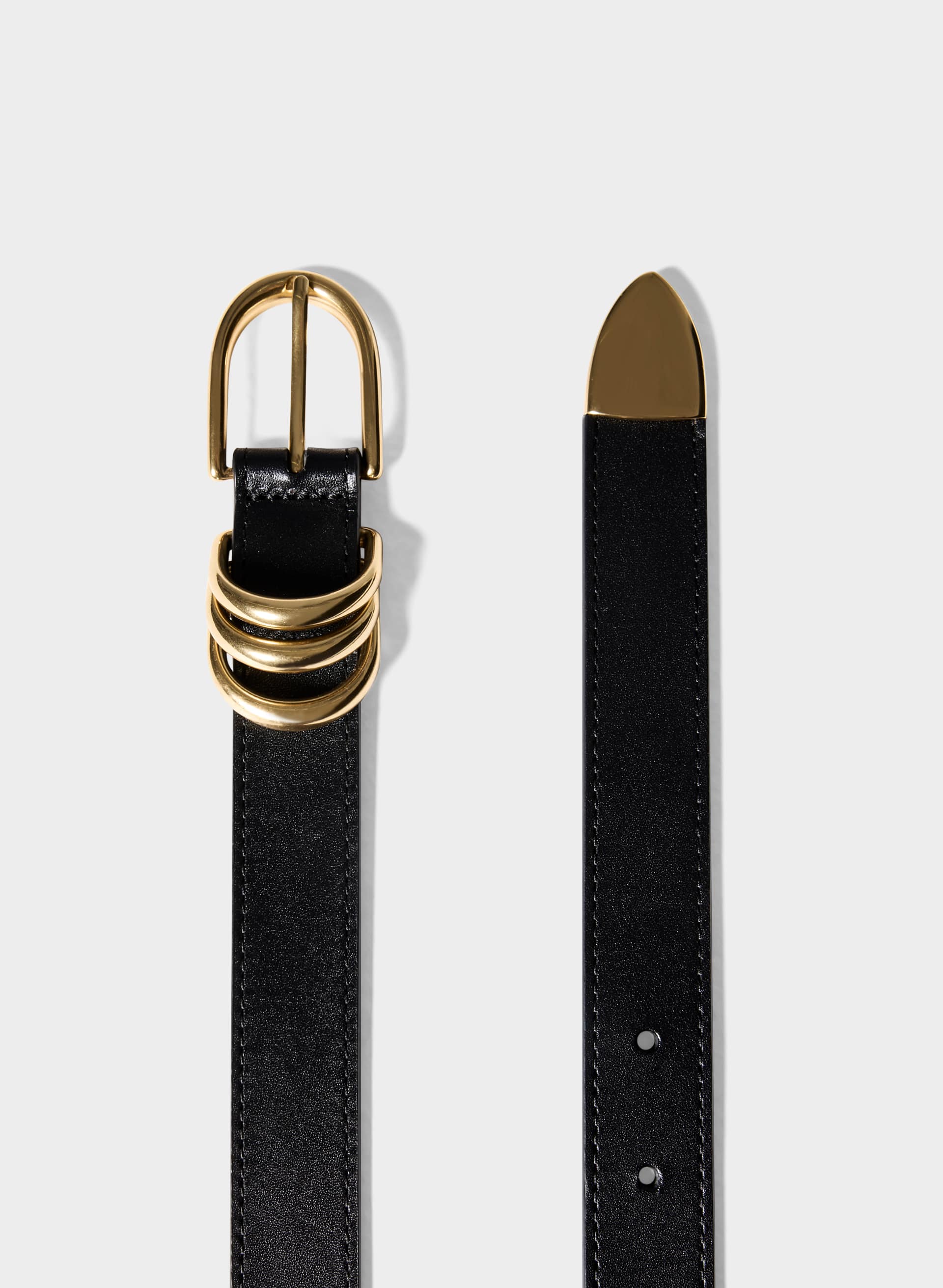 OPULENCE SOLID BRASS LEATHER BELT | Aritzia