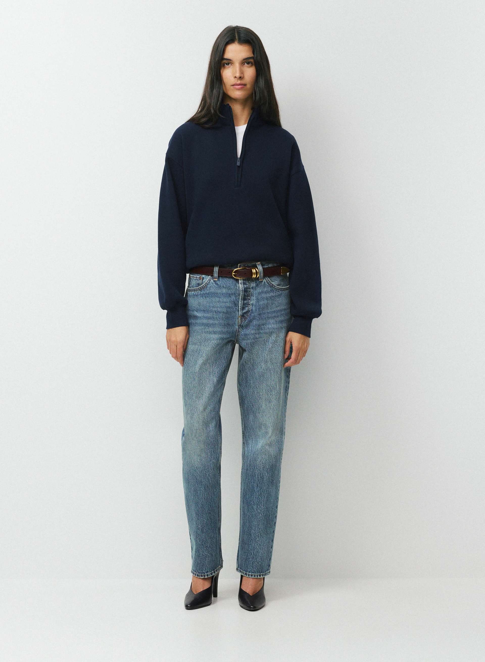OPULENCE SOLID BRASS LEATHER BELT | Aritzia
