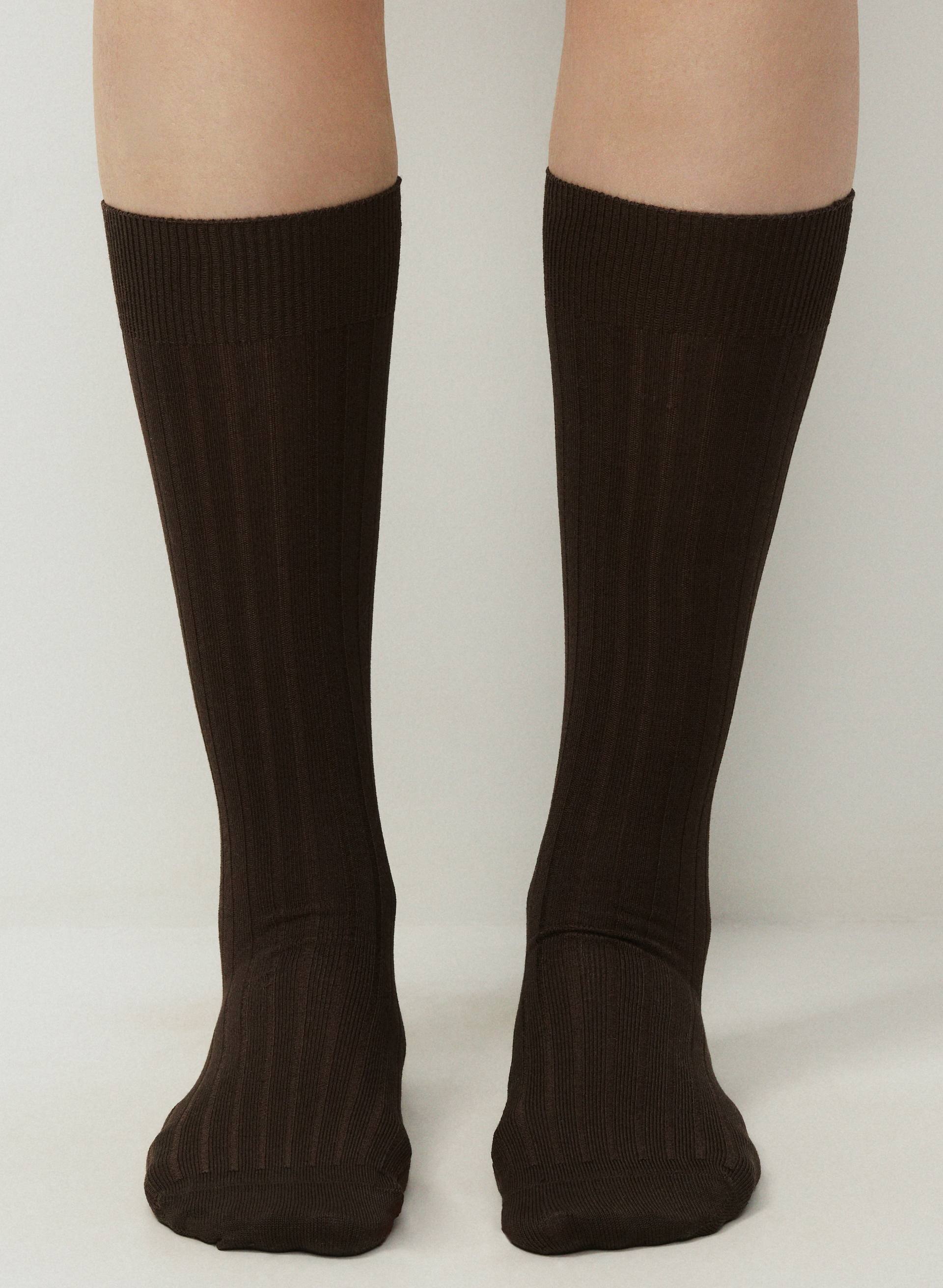 DRESSY WIDE RIB MID-CALF SOCK 2-PACK - Mercerized cotton mid-calf socks, 2-pack. 