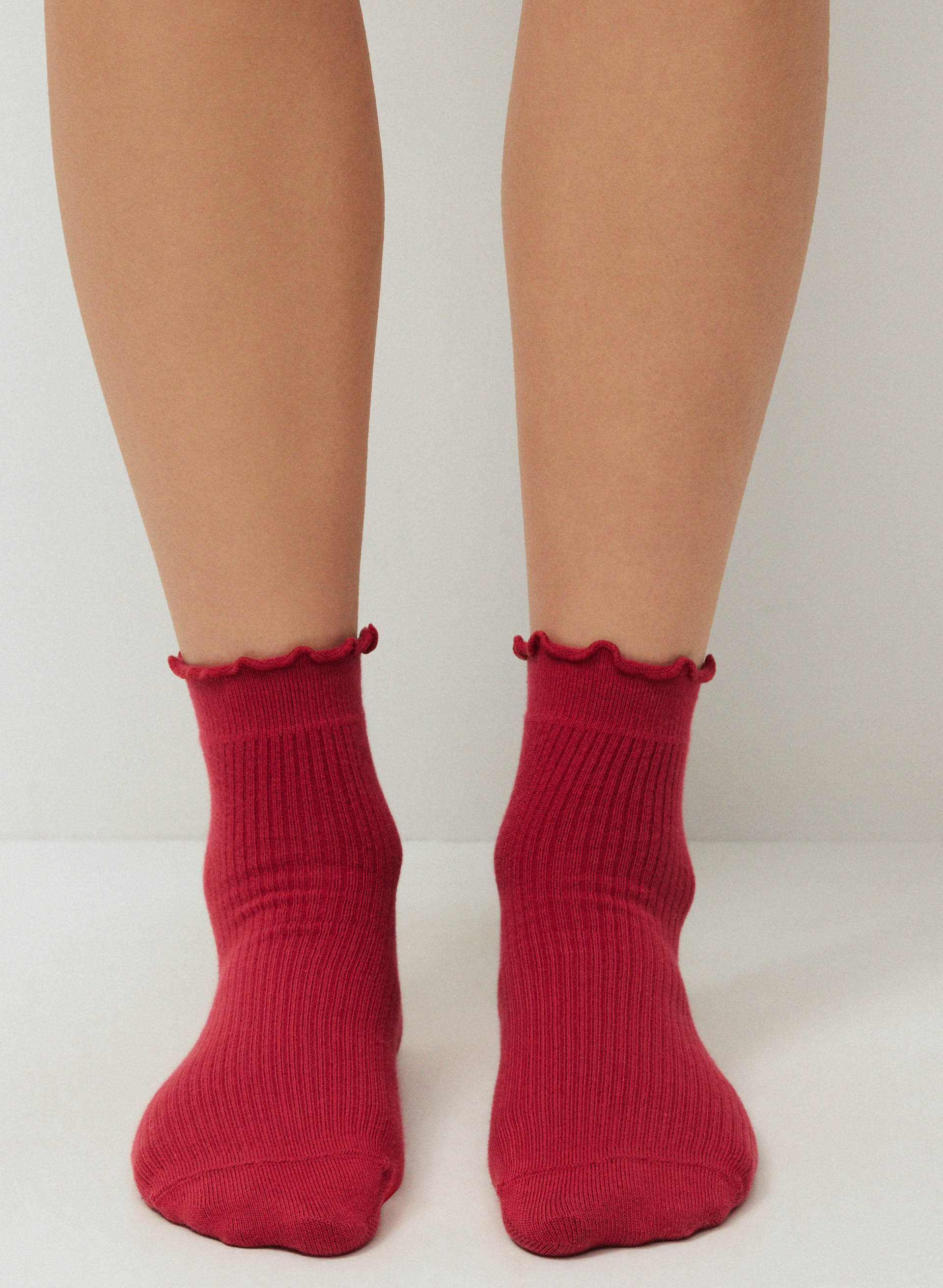 SUGARPLUM ANKLE SOCK 2-PACK - Ruffled-edge SUPIMA® cotton ankle socks, 2-pack. 