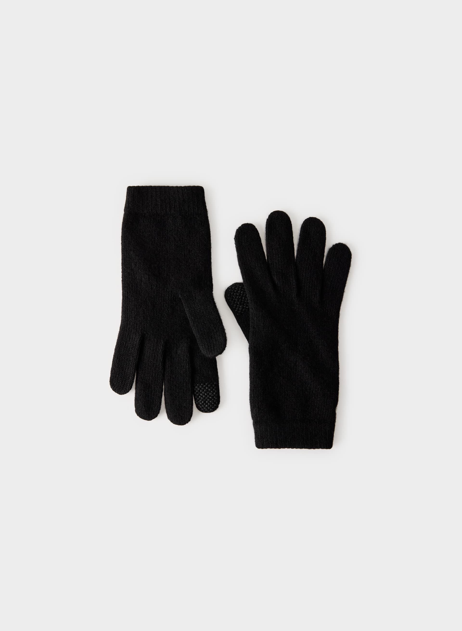 CASHMERE PROPHECY TECH GLOVES - Jersey-knit 100% cashmere tech-friendly gloves. 