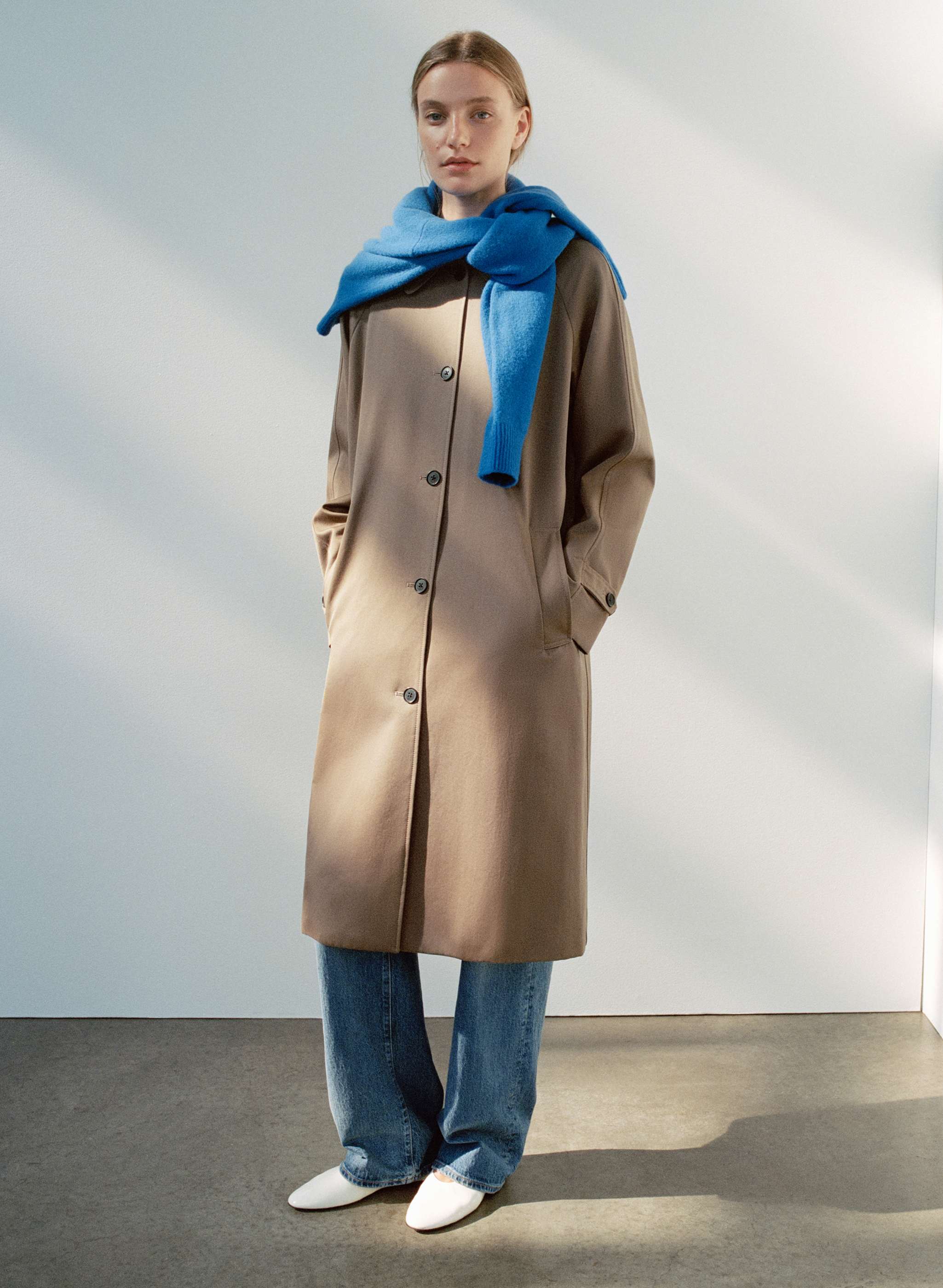 TRENCH RÉGENT - CROISÉ RICH - Trench décontracté de type Mac en tissu croisé de coton d’Italie. 