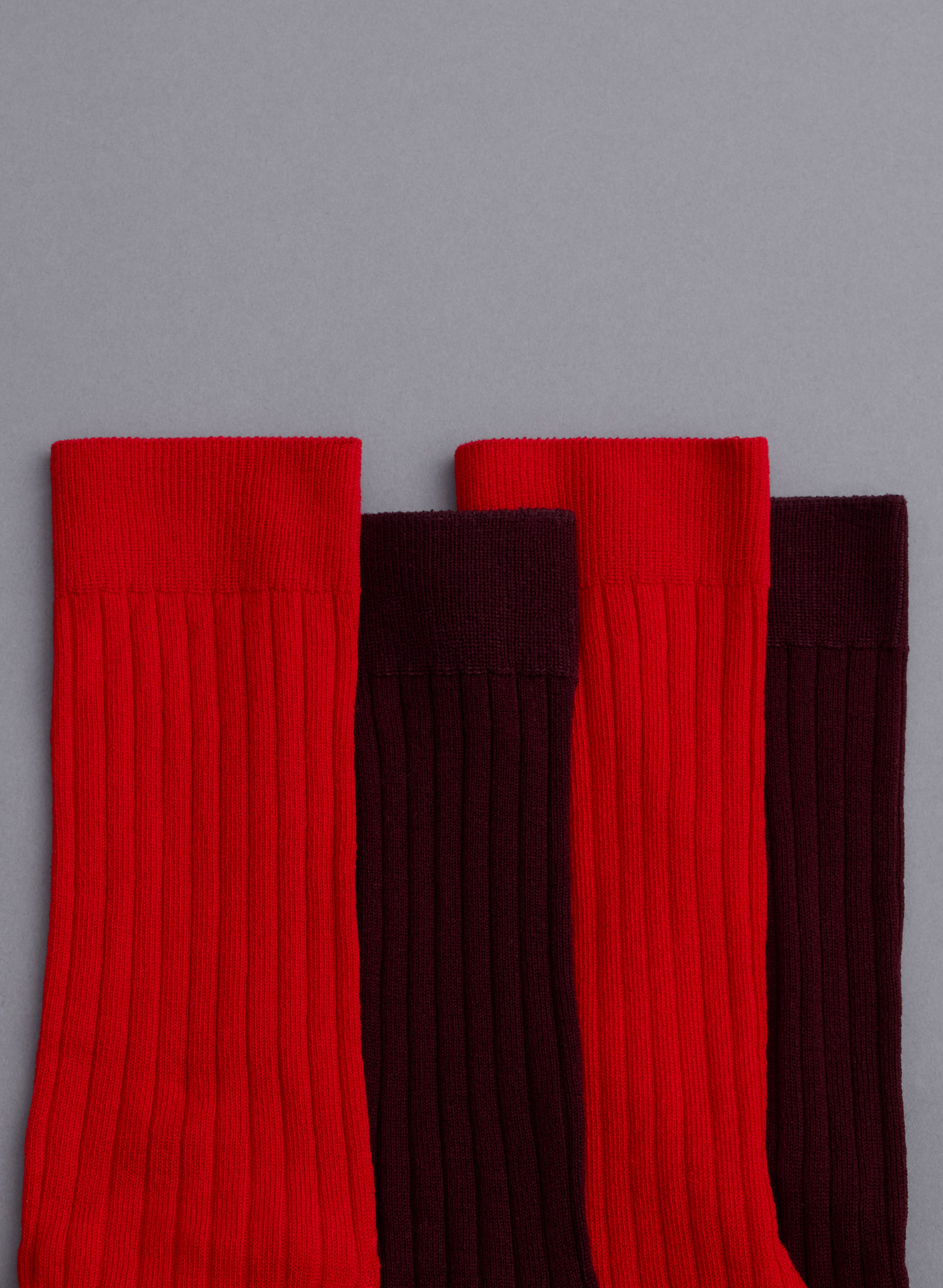 DRESSY WIDE RIB CREW SOCK 2-PACK - Fine-knit cotton crew dress socks, 2-pack. 