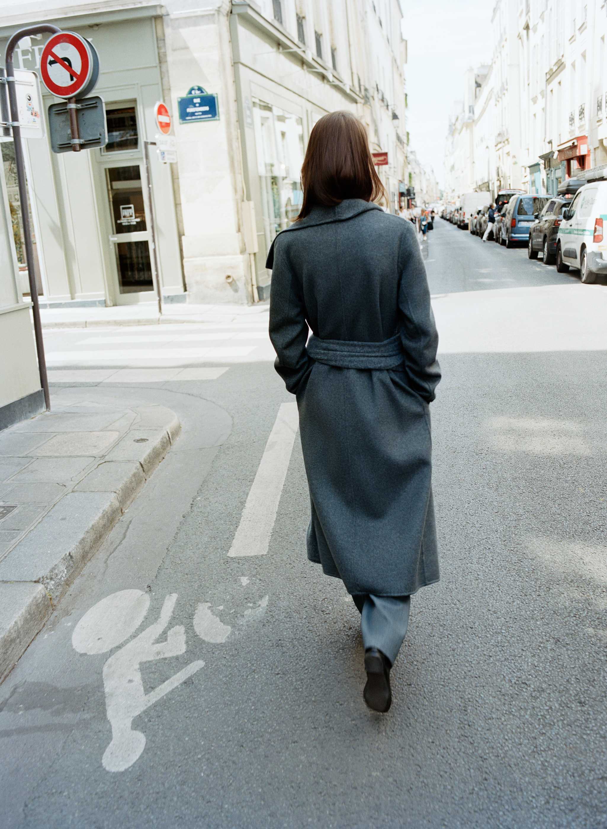 MANTEAU PORTFOLIO DOUBLE FACE - TISSU LUXE (RE)WOOL - Long manteau fini à la main en laine italienne à double face. 