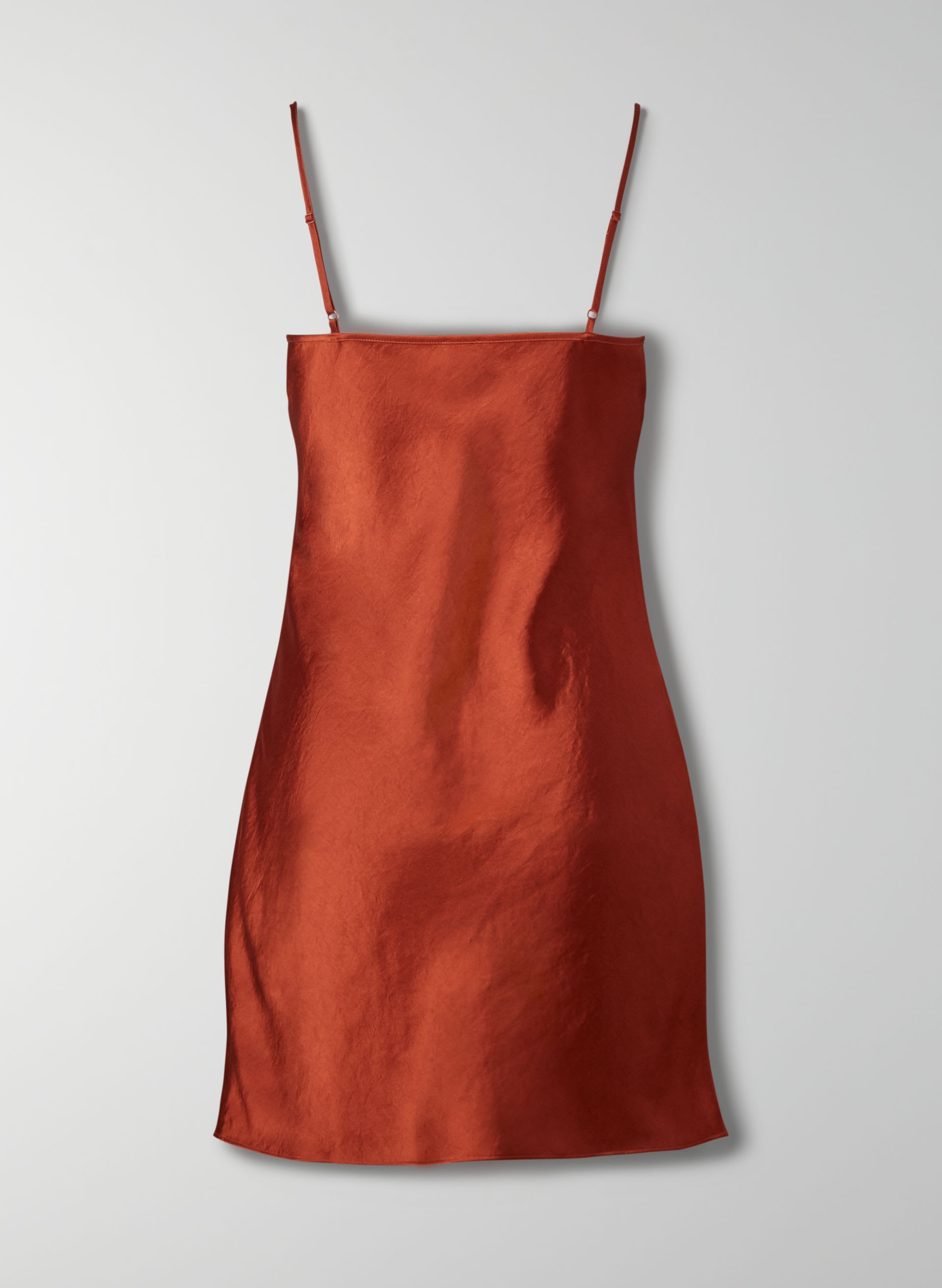 aritzia orange slip dress Only Ruched Slip Dress