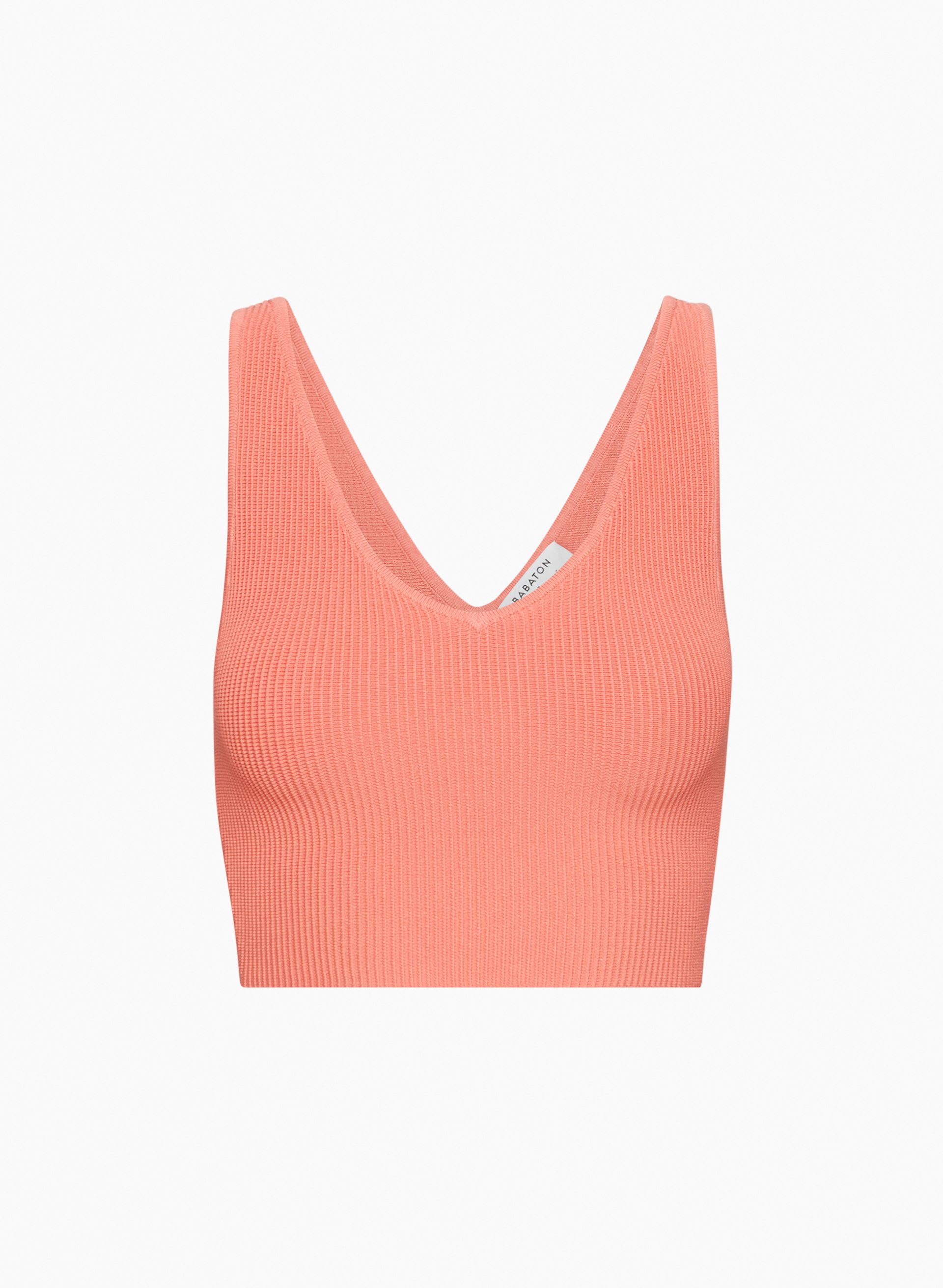 SCULPT KNIT DOUBLE V CROPPED TANK | Aritzia