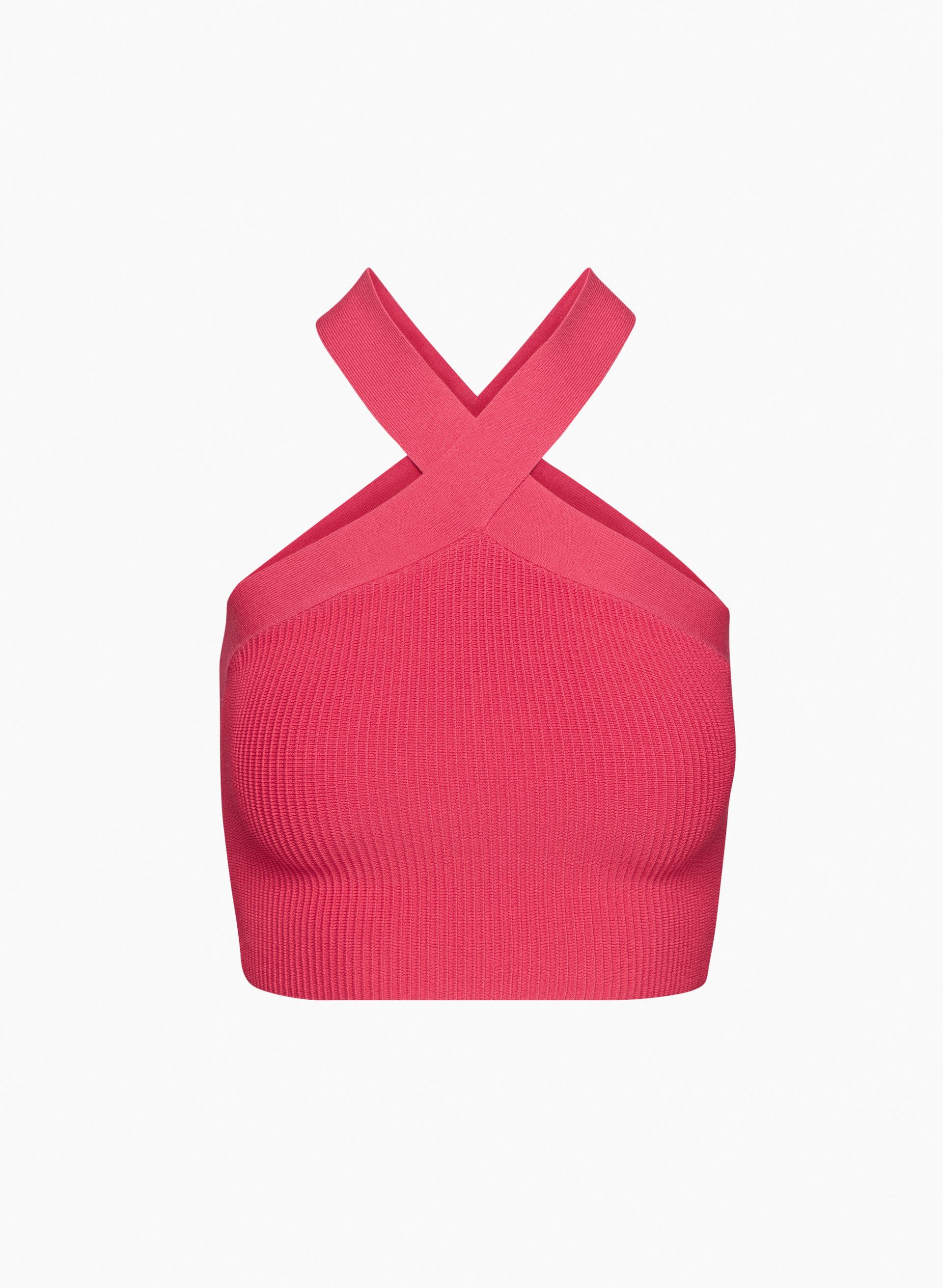 SCULPT KNIT CRISS CROSS CROPPED TANK | Aritzia