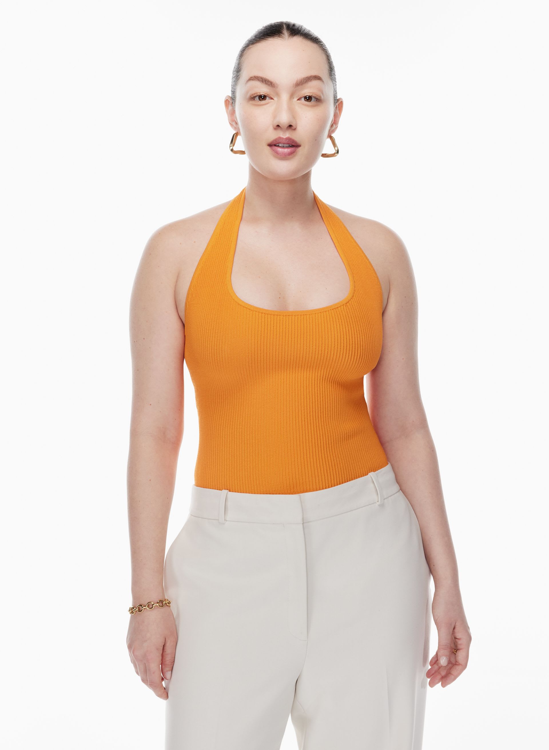 Sculpt Knit Backless Halter Top | Aritzia US