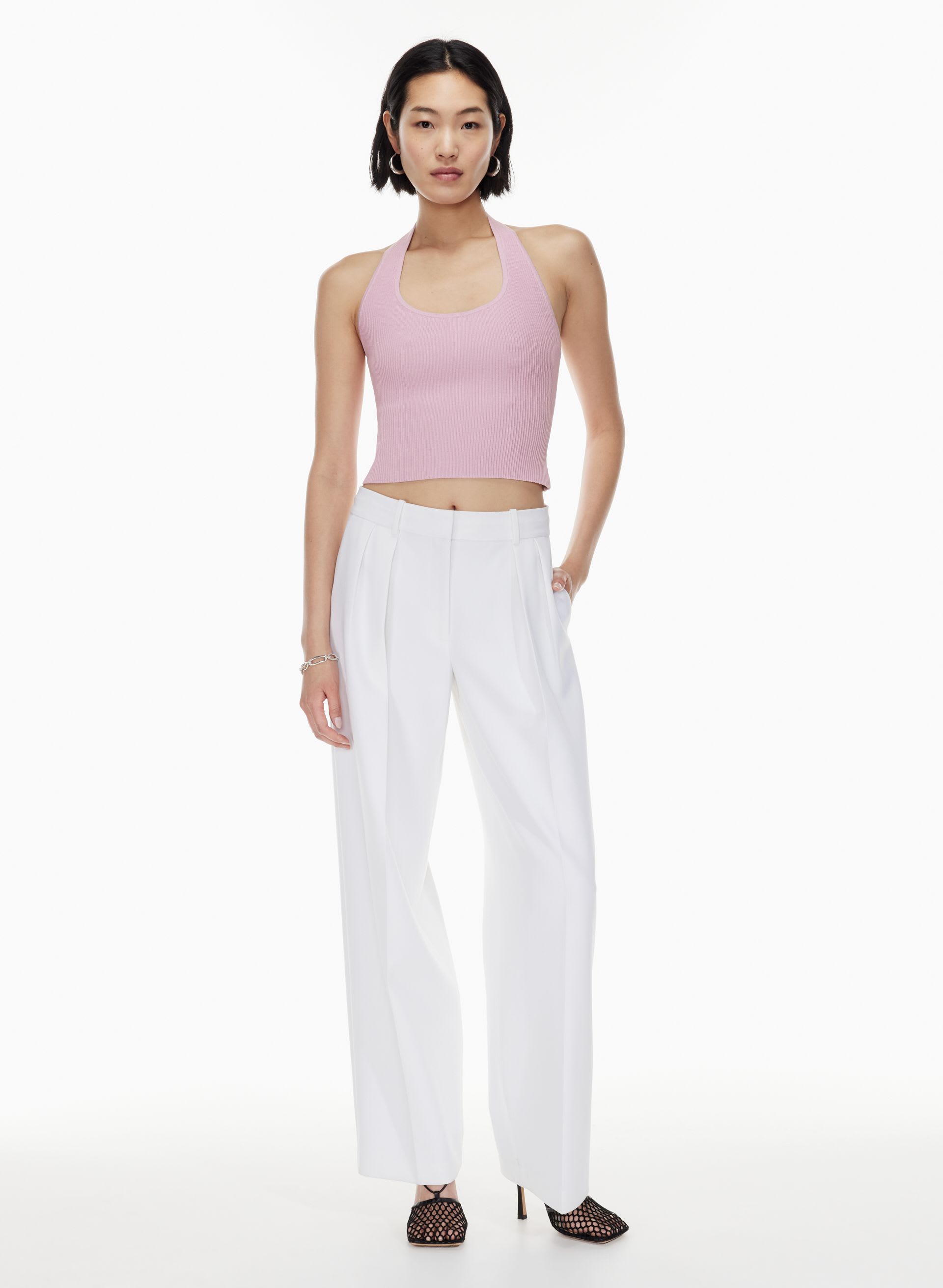 Sculpt Knit Backless Halter Top | Aritzia US