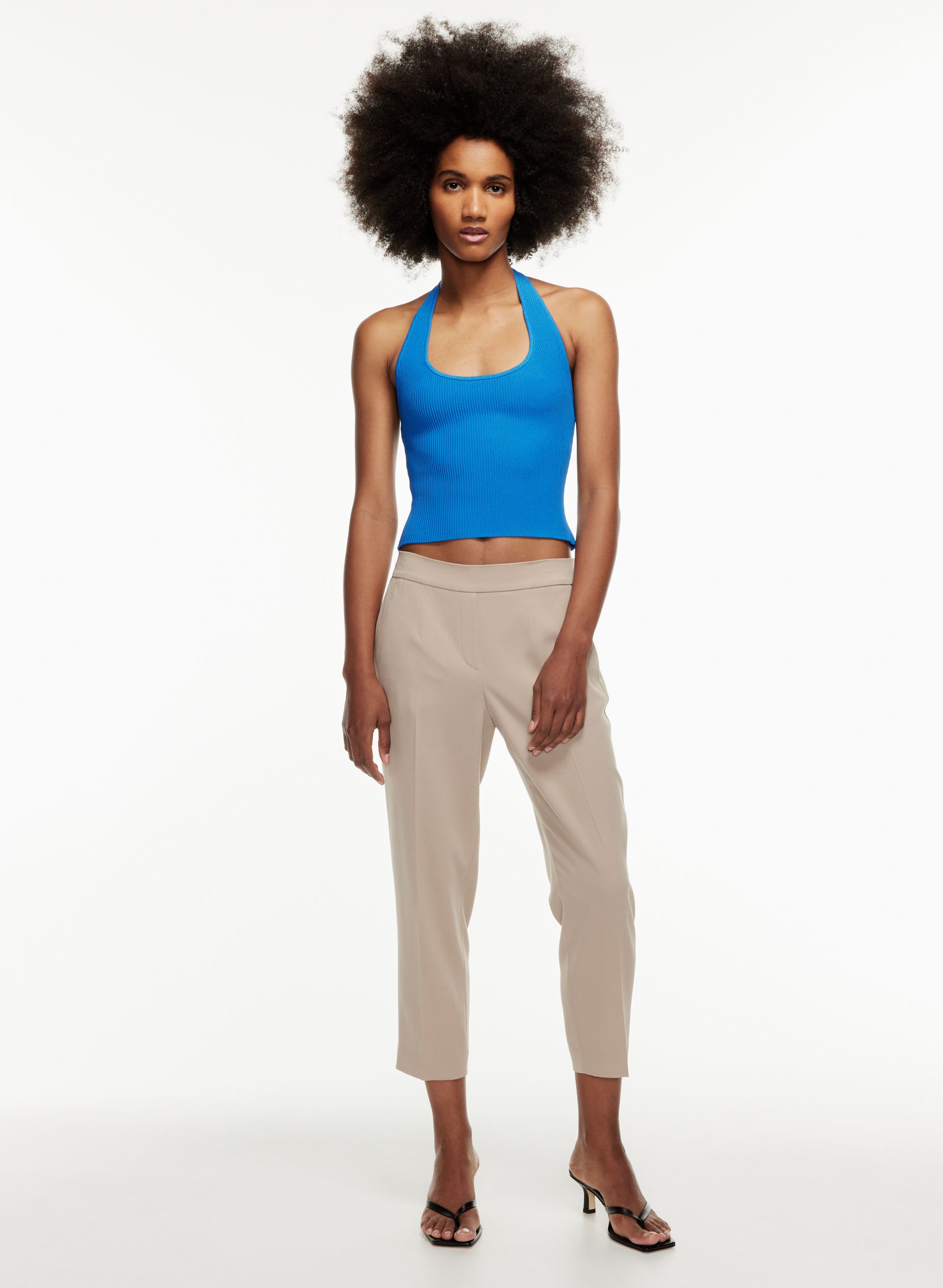 Sculpt Knit Backless Halter Top | Aritzia US
