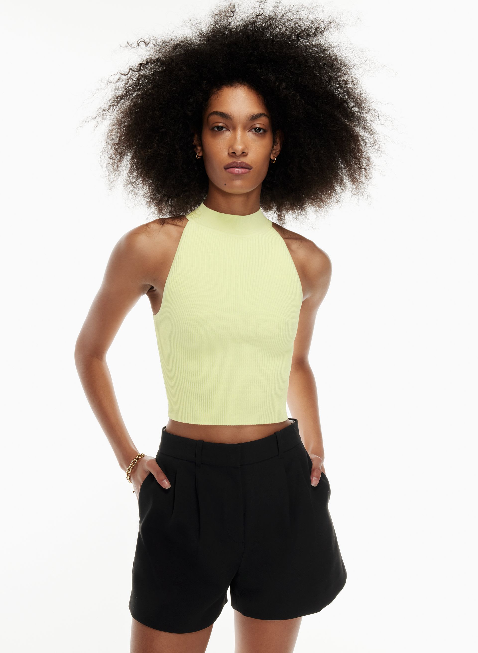 Sculpt Knit Mockneck Halter Top | Aritzia US
