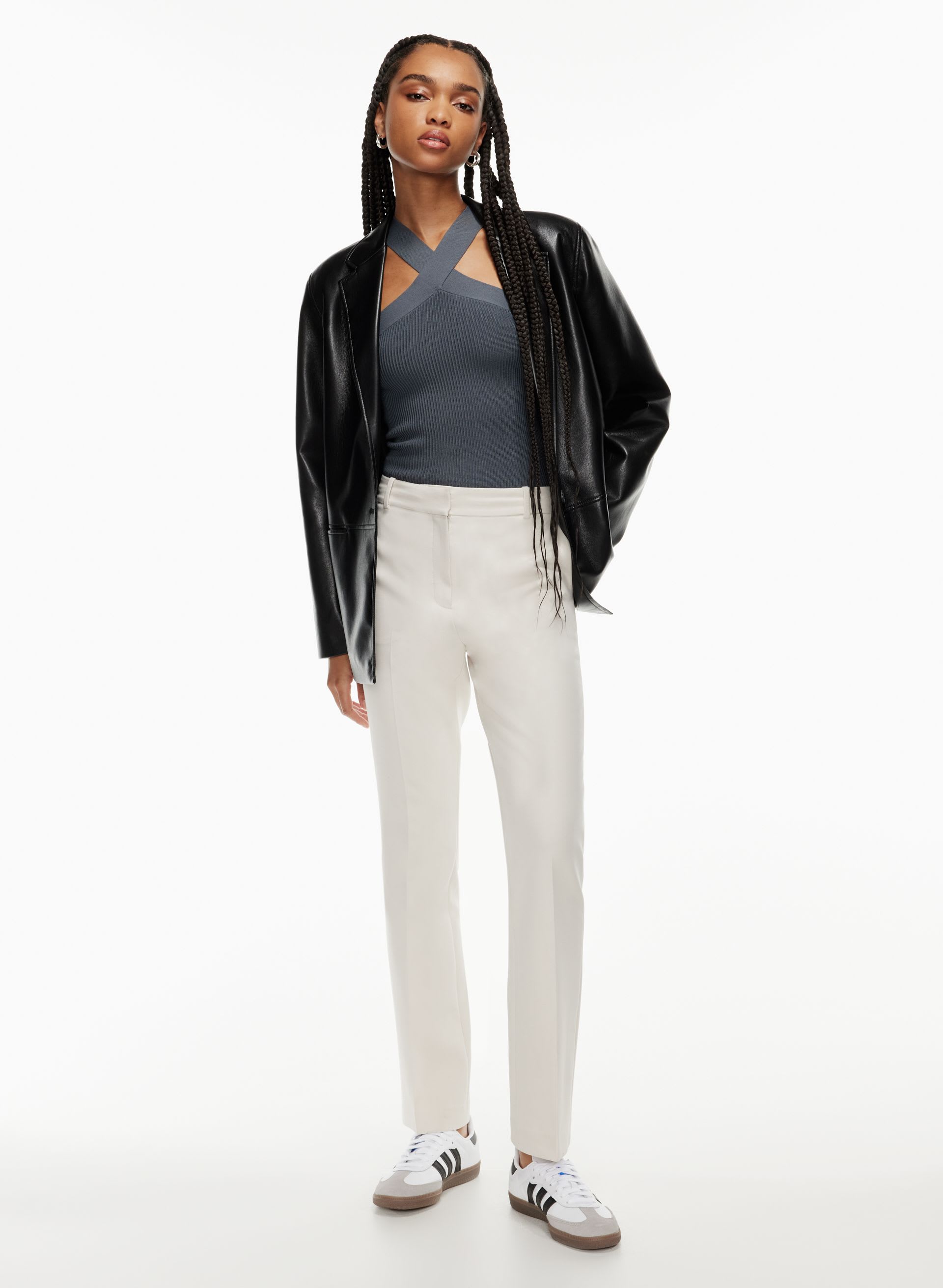 SCULPT KNIT CRISS CROSS TANK | Aritzia