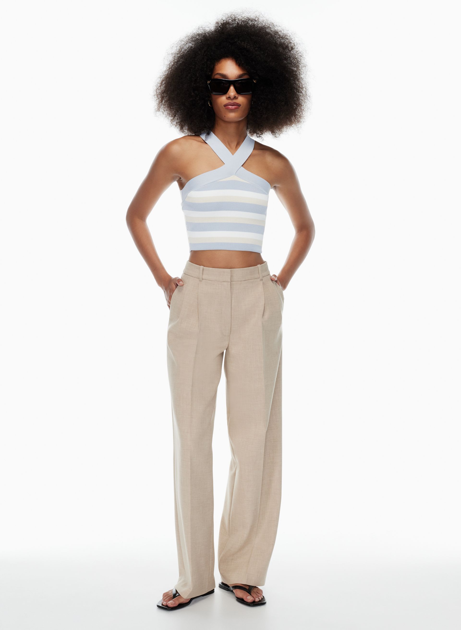 Sculpt Knit Criss Cross Cropped Tank | Aritzia CA