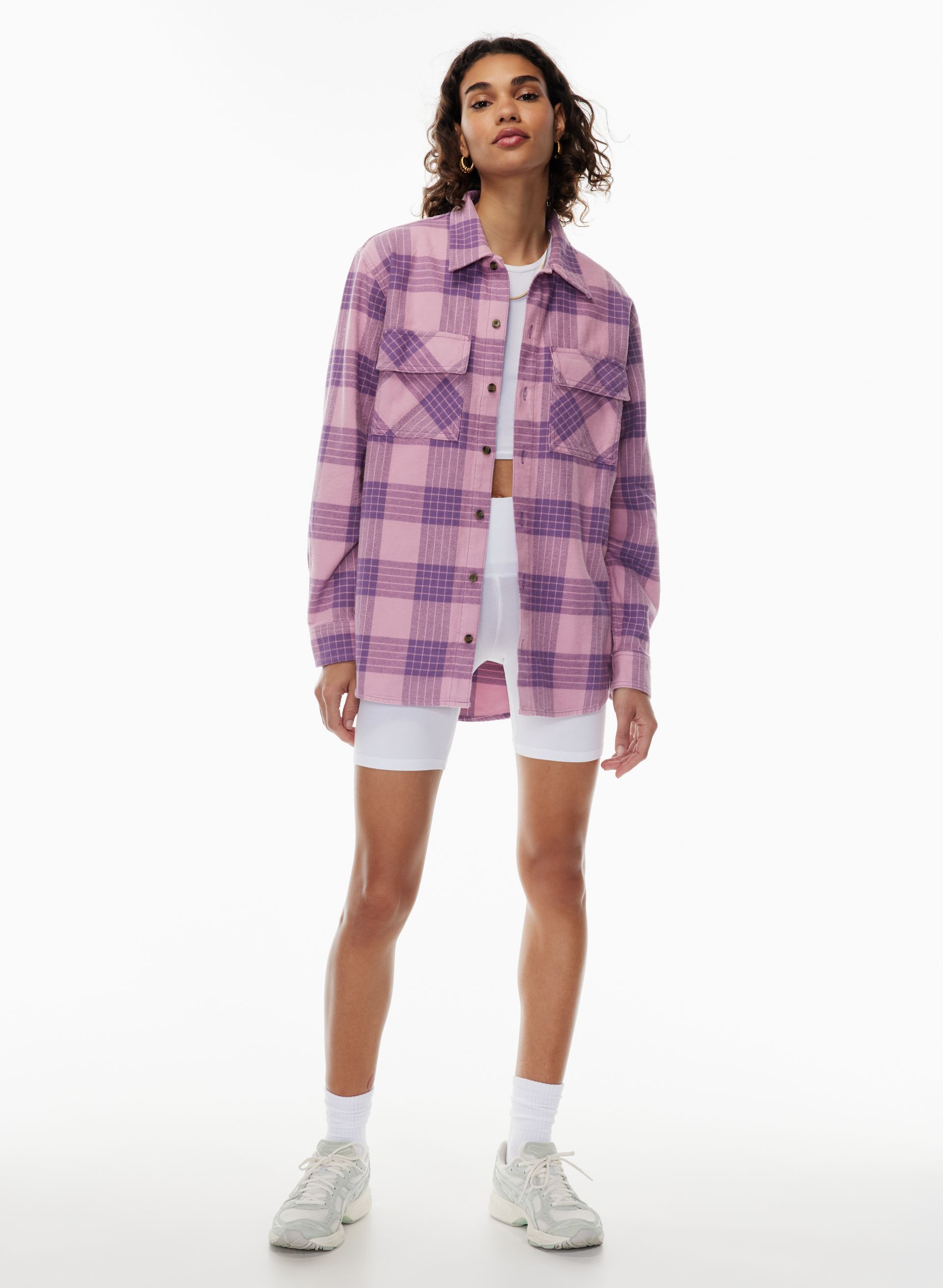 PLAID OVERSIZED BUTTON-UP | Aritzia