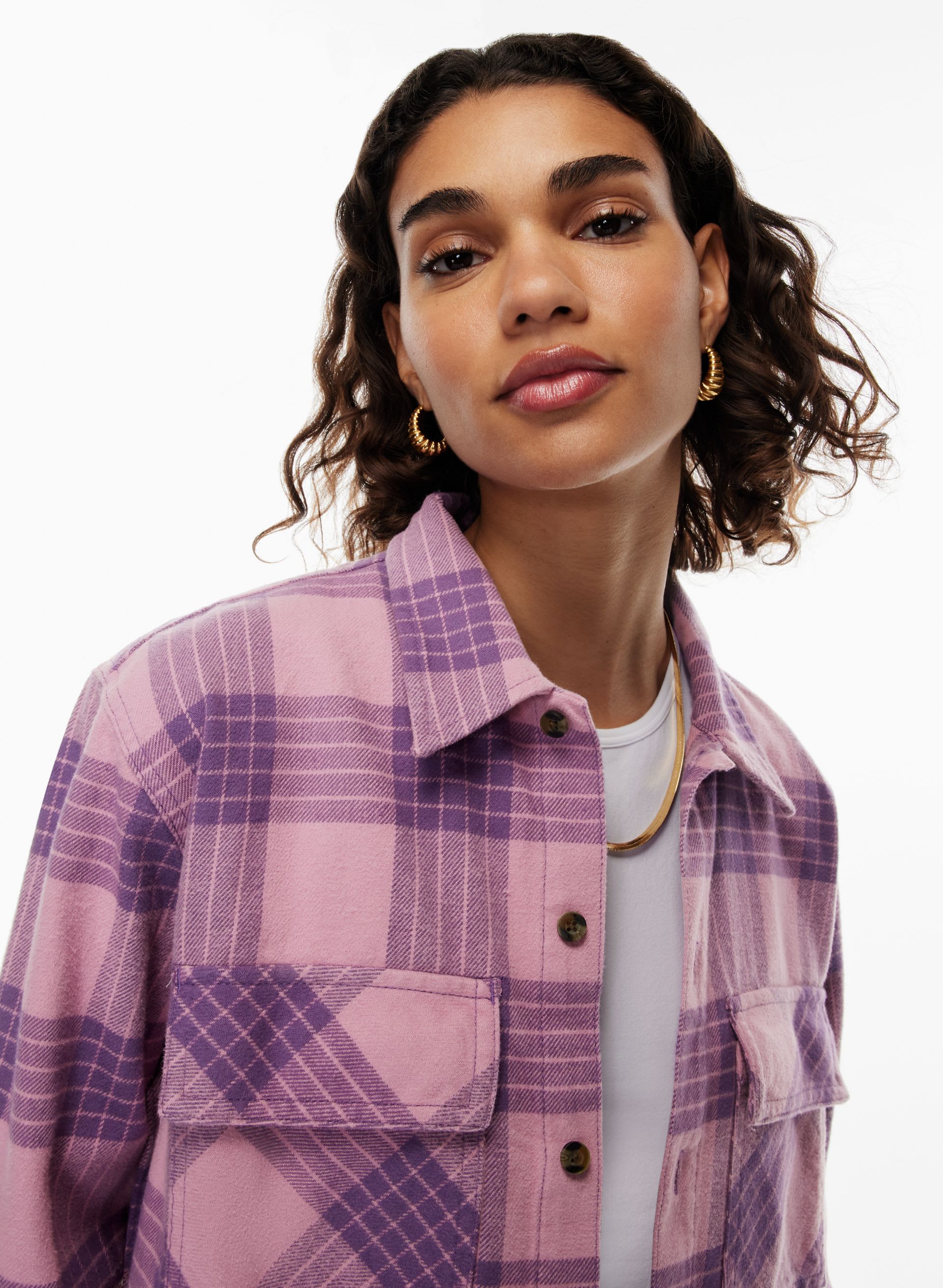 PLAID OVERSIZED BUTTON-UP | Aritzia