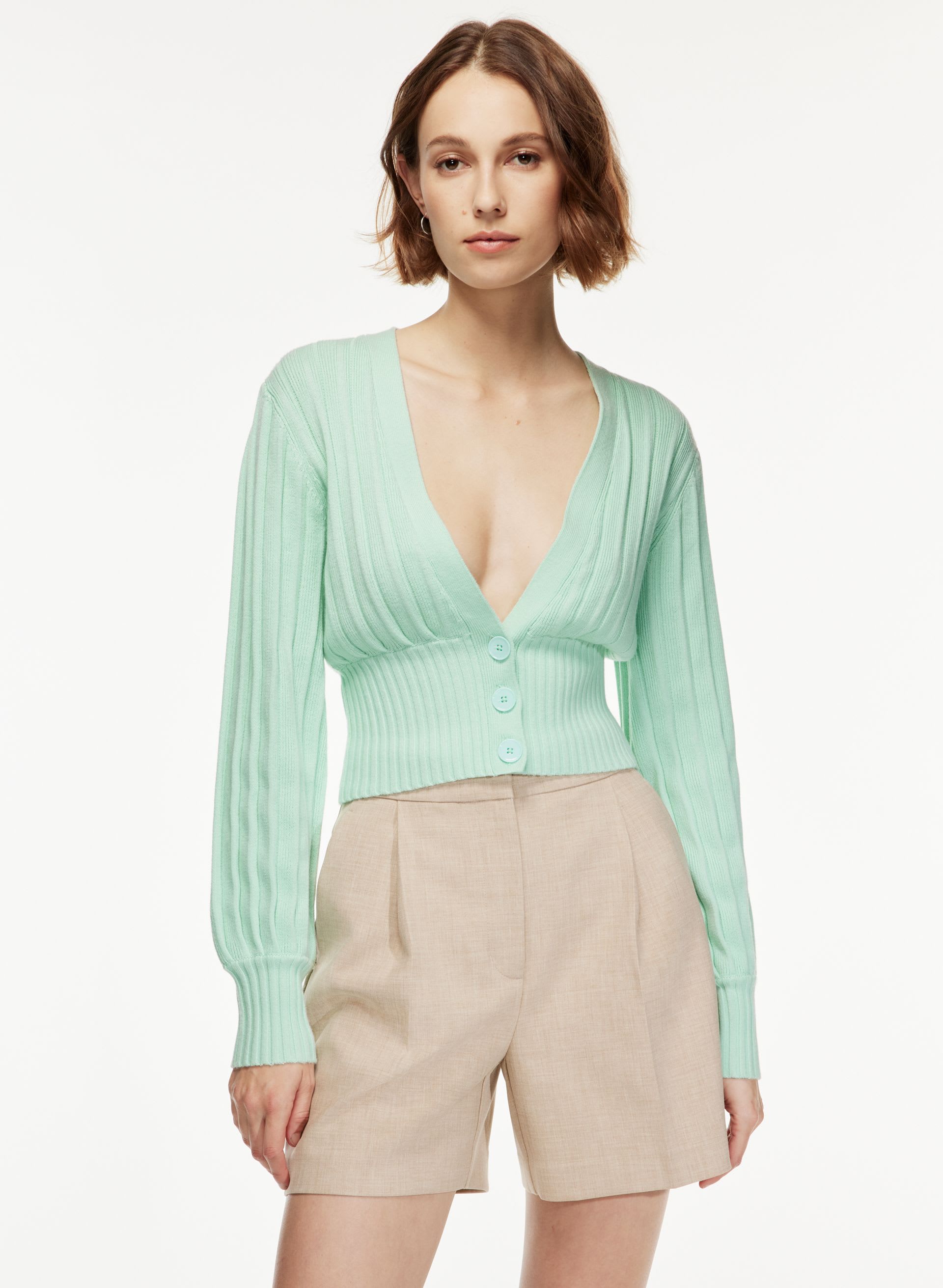 PLUNGE FRONT CARDIGAN | Aritzia