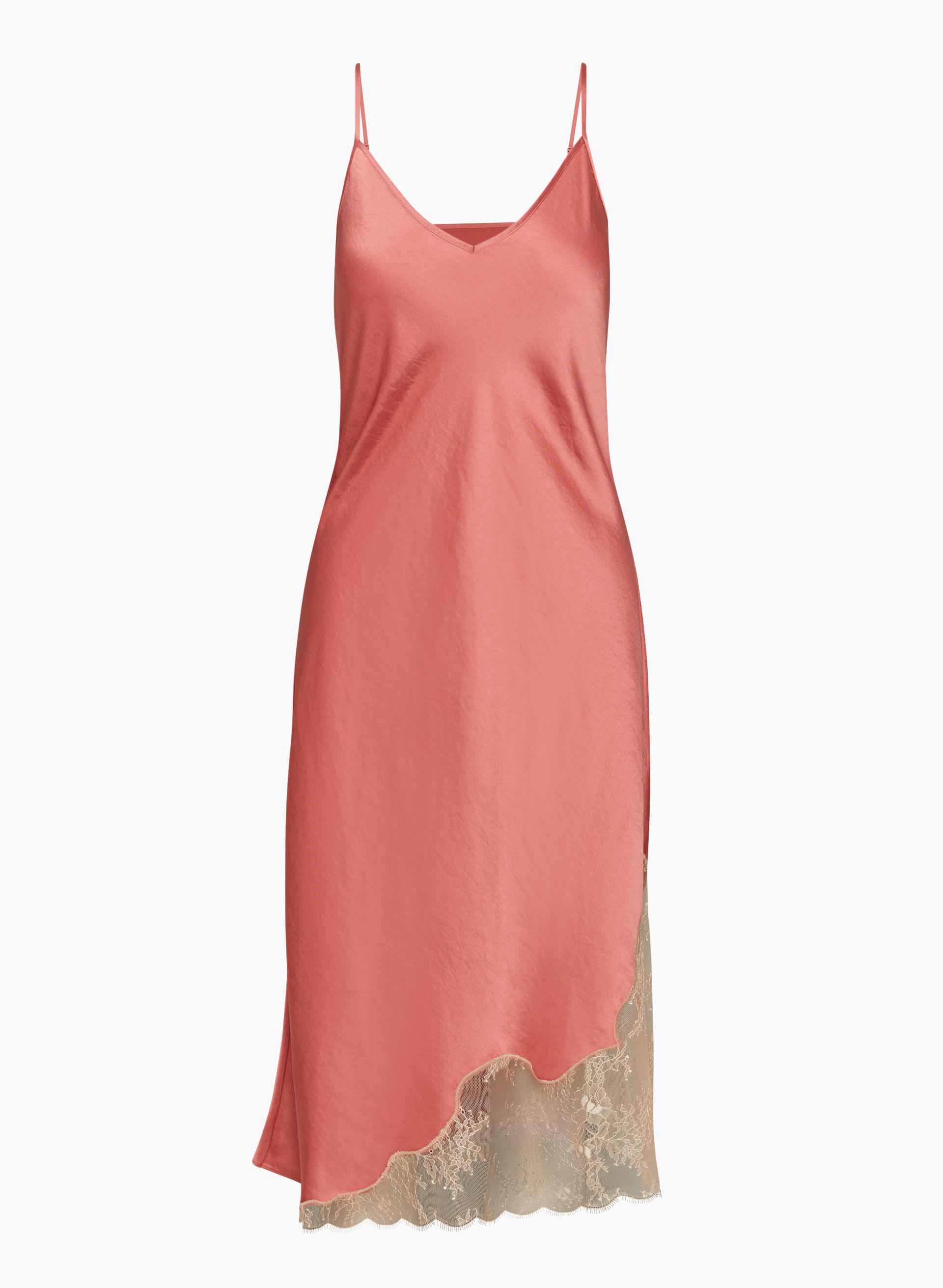 aritzia orange slip dress Aritzia peach coral slip dress