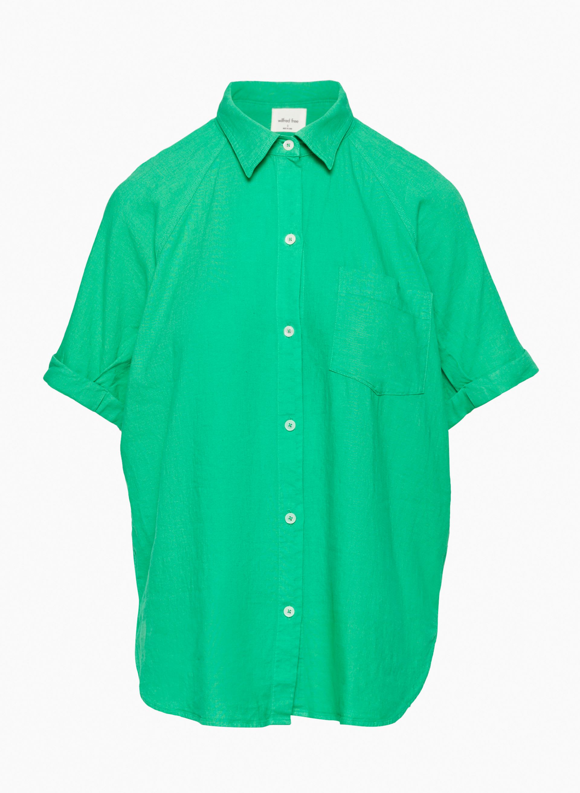 Boyfriend Linen Shortsleeve Shirt | Aritzia US