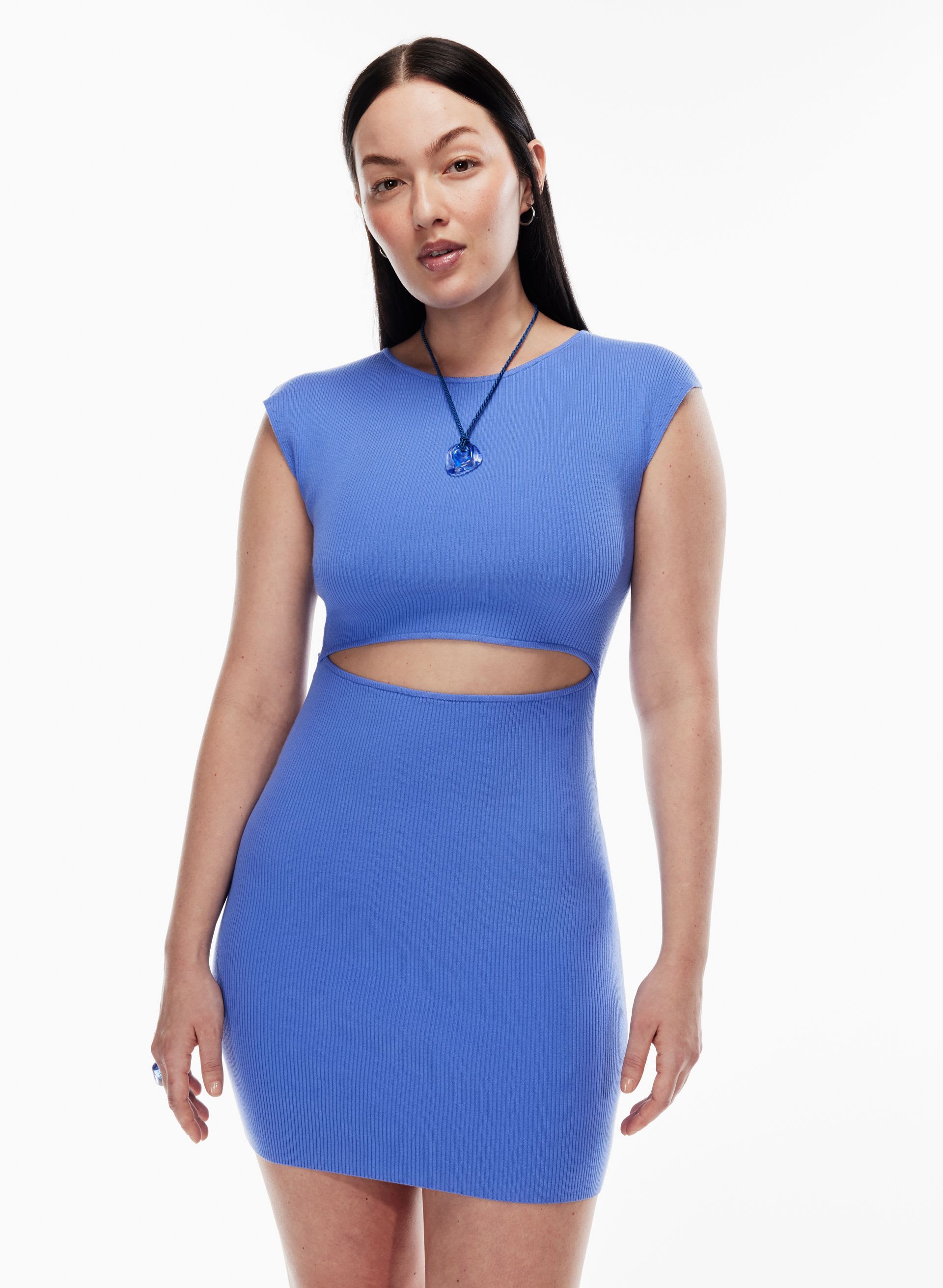 Cut-Out Knit Mini Dress