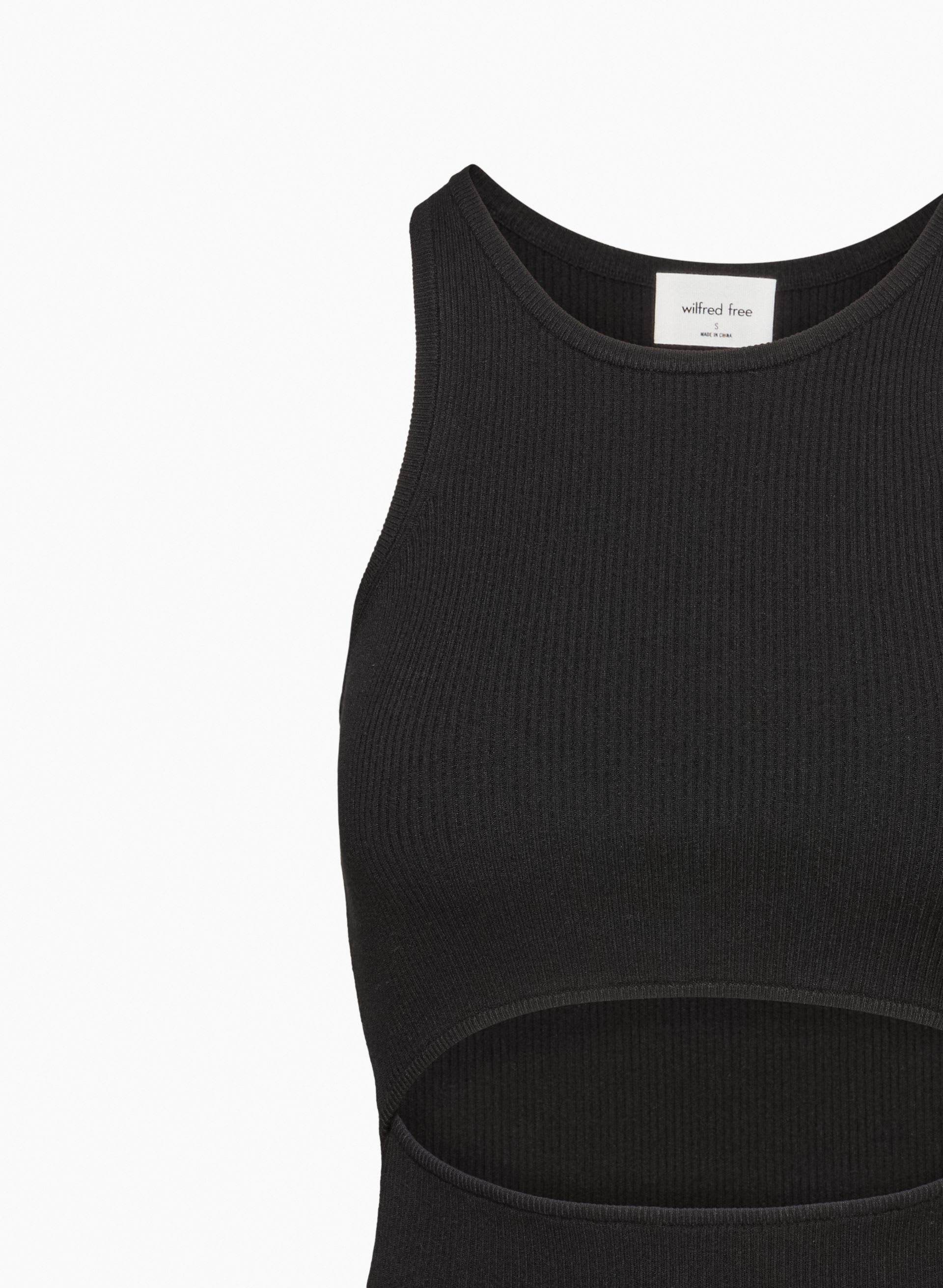 CUT-OUT KNIT TANK MINI DRESS | Aritzia