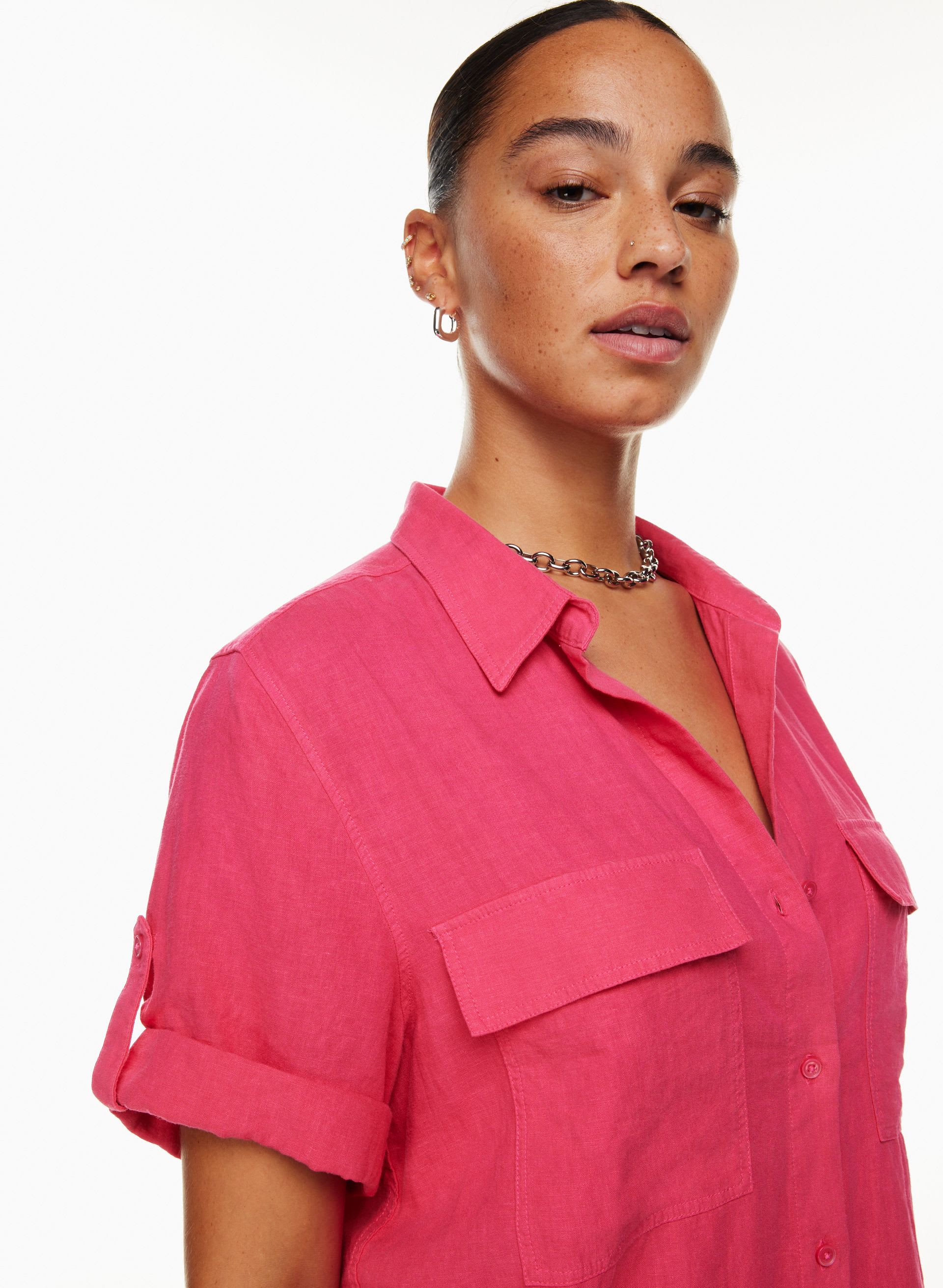 Utility Linen Shortsleeve Shirt | Aritzia US