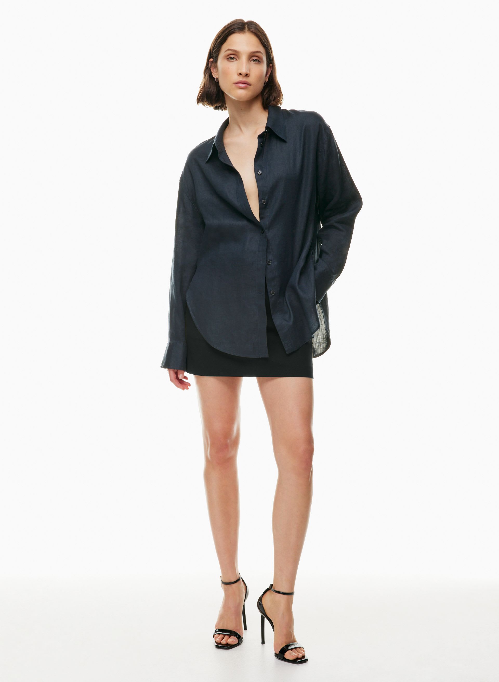 ESSENTIAL LINEN RELAXED SHIRT | Aritzia