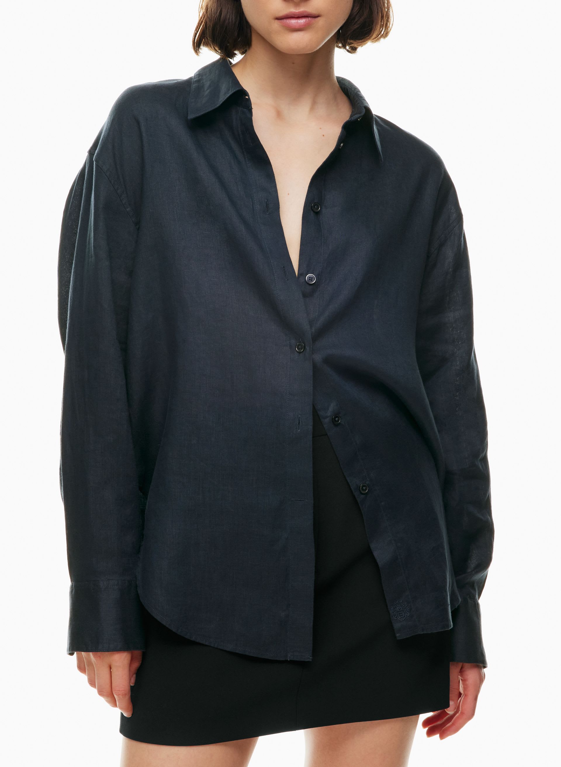 ESSENTIAL LINEN RELAXED SHIRT | Aritzia