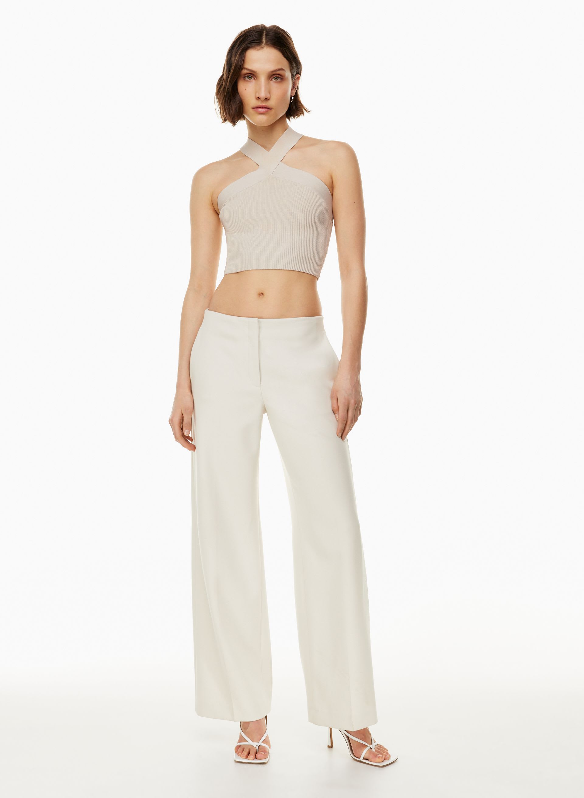 SCULPT KNIT CRISS CROSS CROPPED TANK | Aritzia