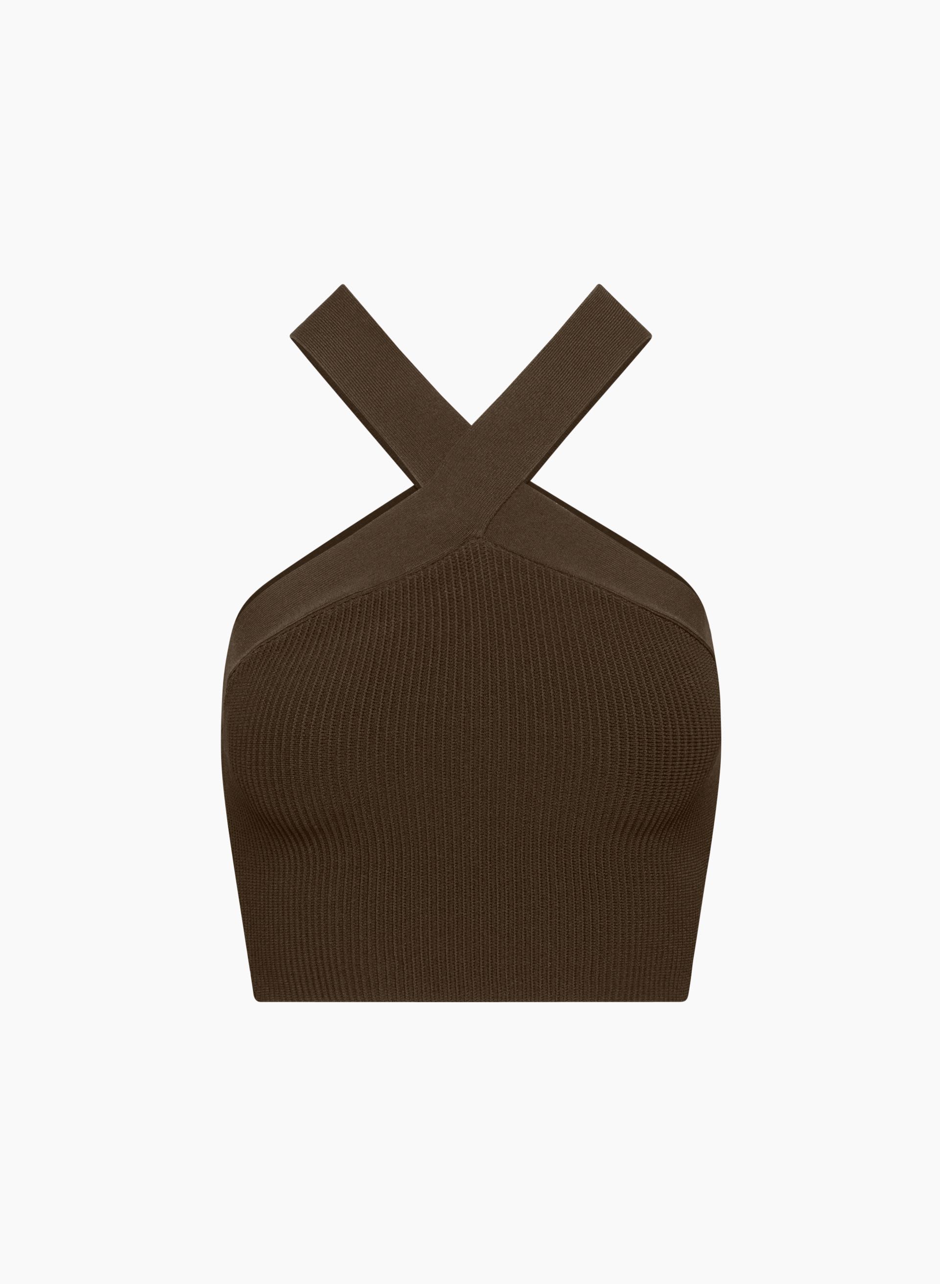 SCULPT KNIT CRISS CROSS CROPPED TANK | Aritzia