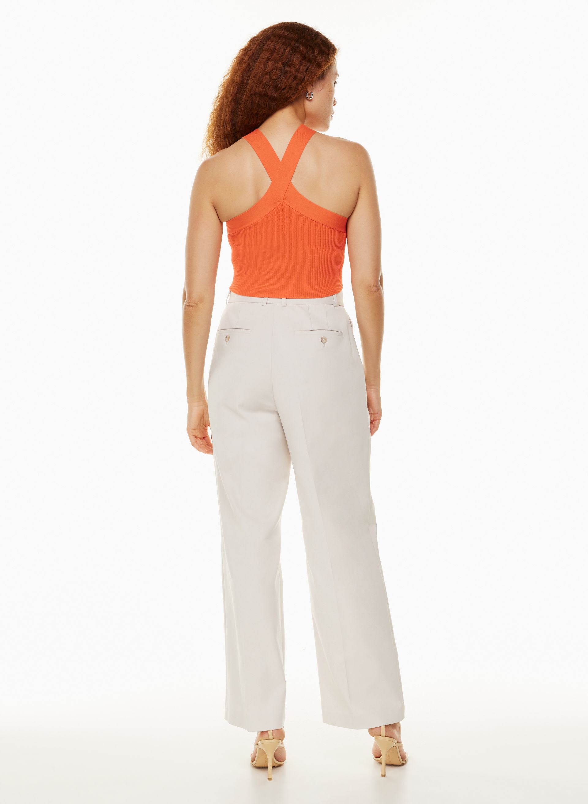 SCULPT KNIT CRISS CROSS CROPPED TANK | Aritzia