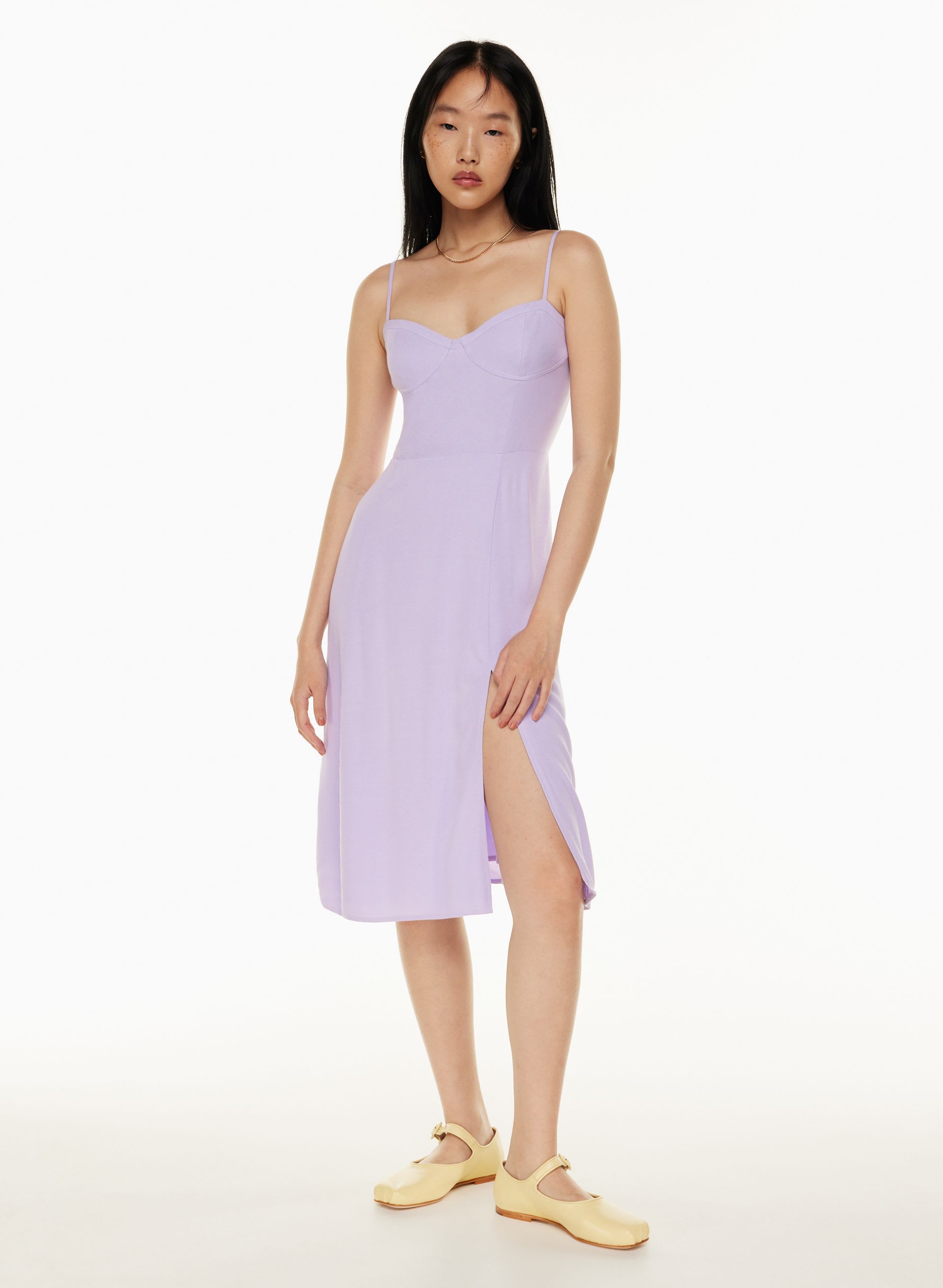 aritzia dress purple New Aritzia Dress Medium Womens Sunday Best Purple Ruffle Wrap