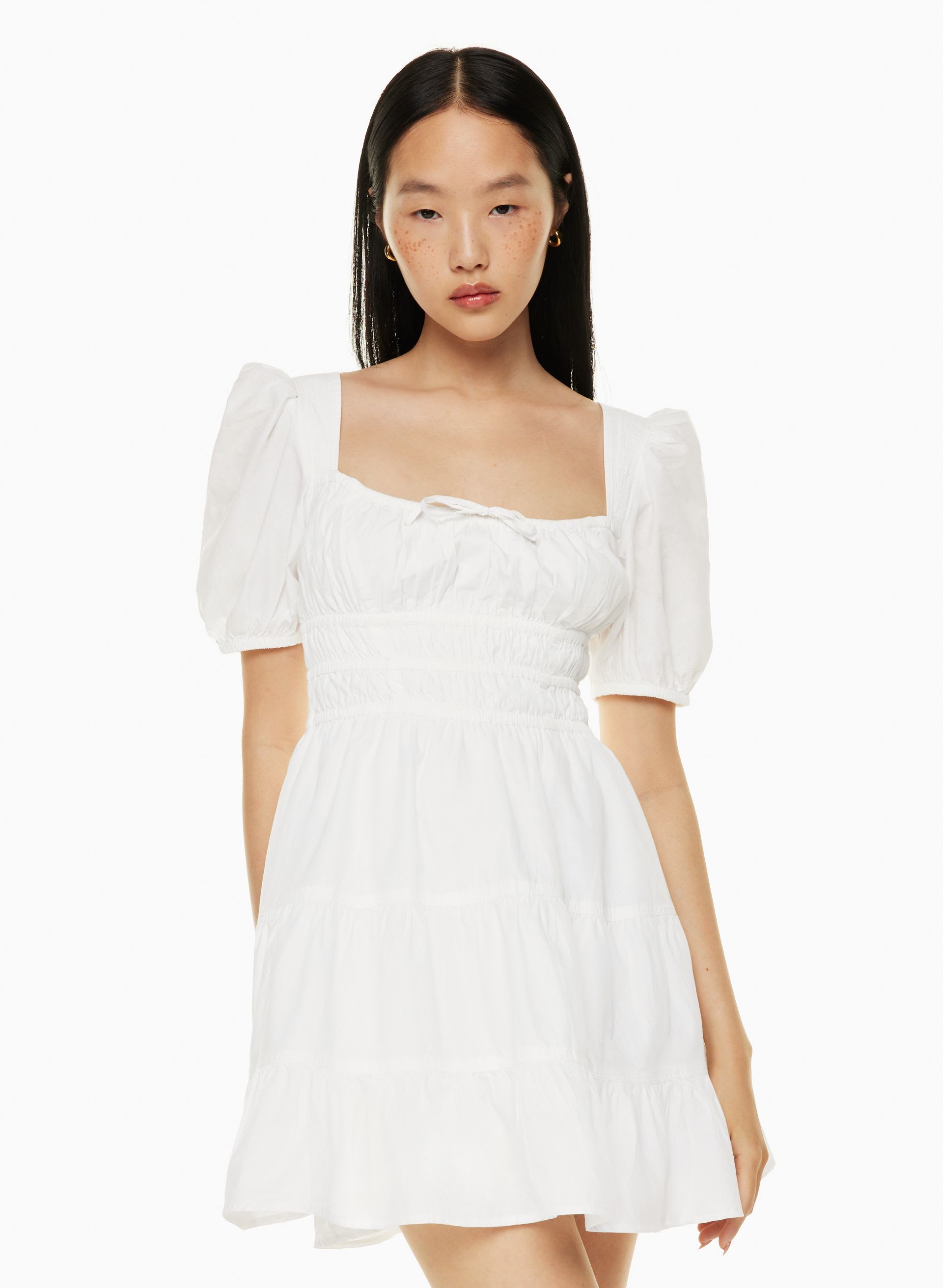 short-sleeve channeled waist mini dress Hollister Co. CHANNELED WAIST MINI DRESS - Day dress - casual black/black