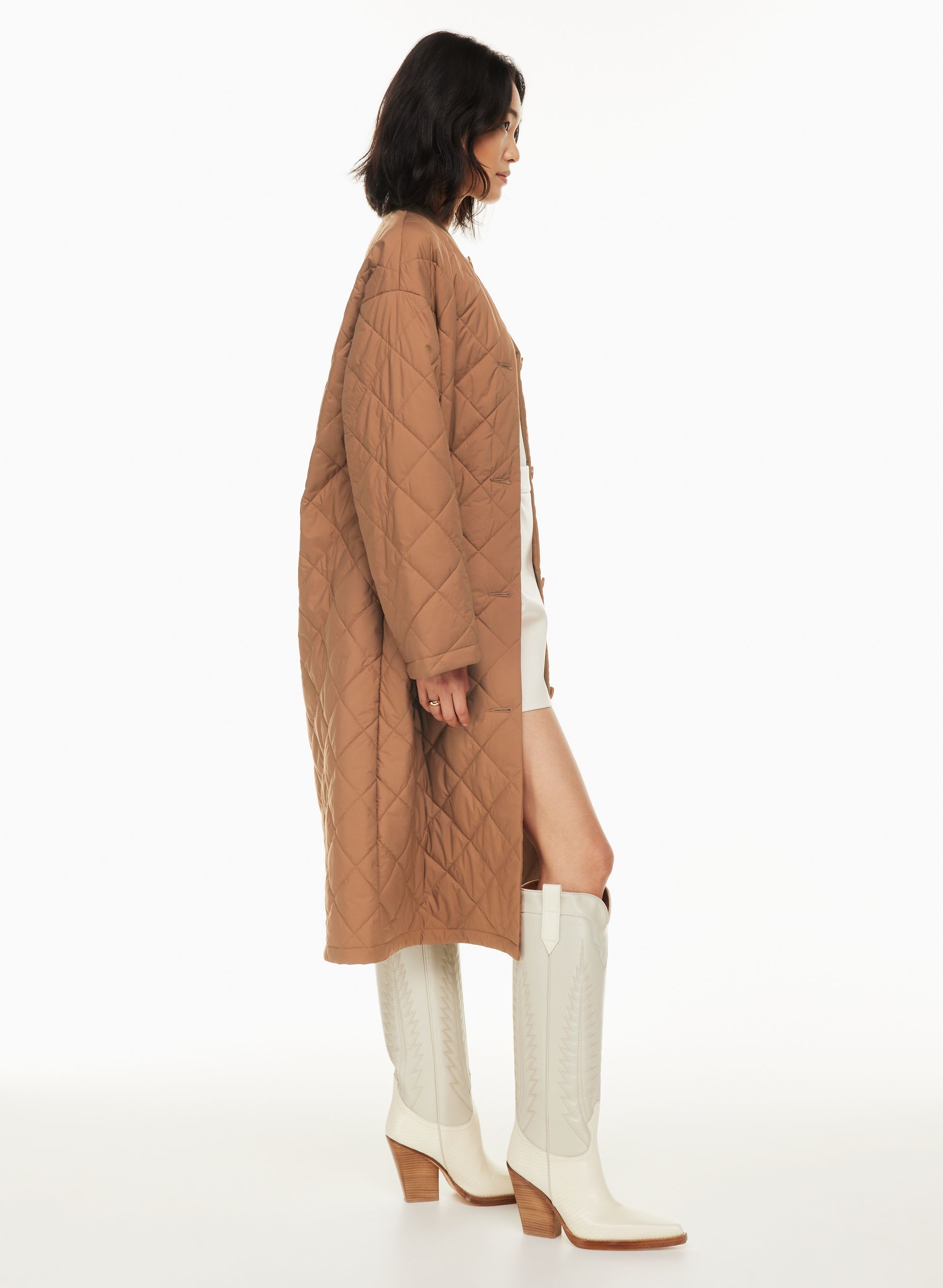 PAVANT QUILTED LONG JACKET | Aritzia