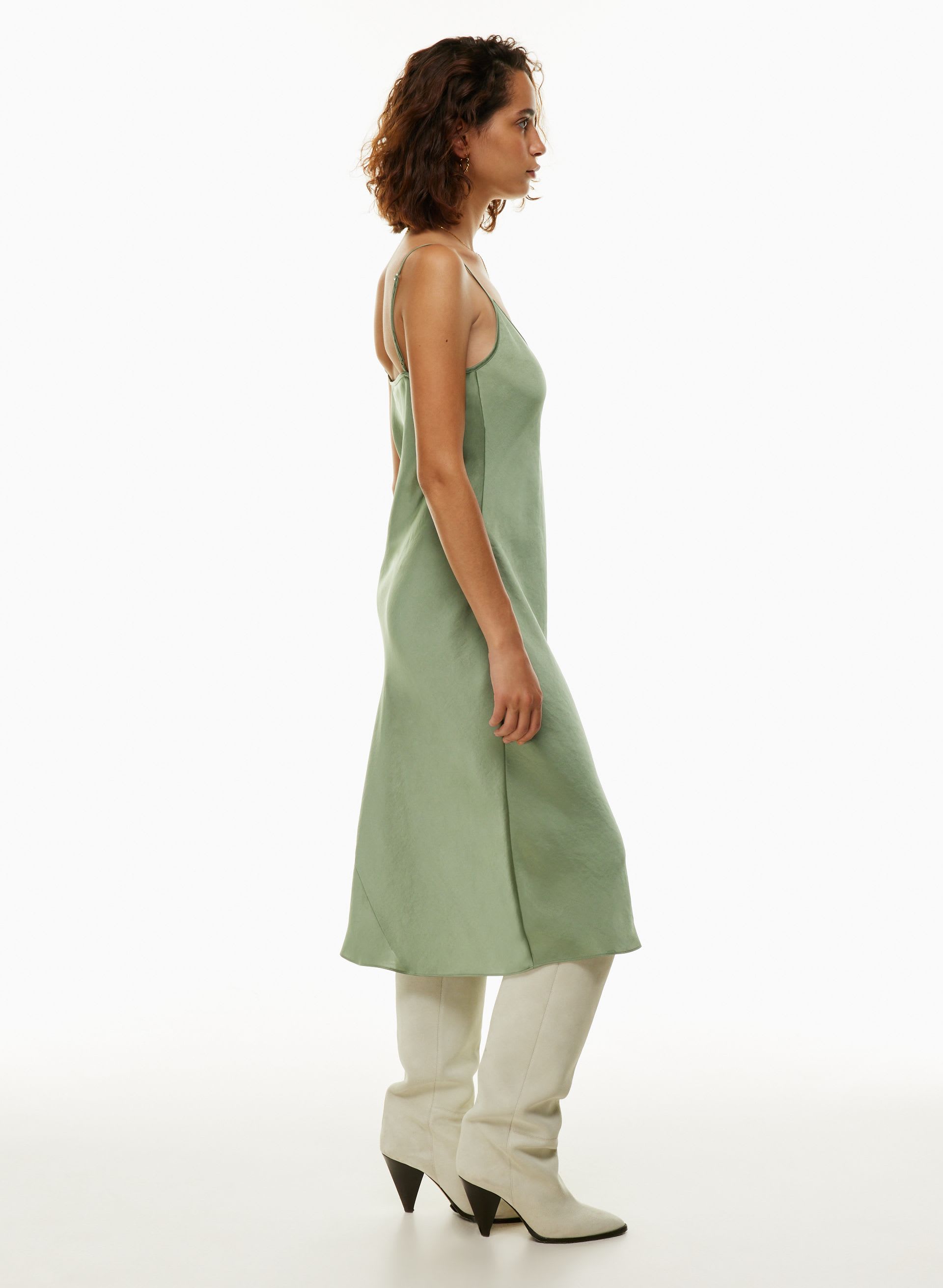 ONLY SLIP SATIN MIDI DRESS | Aritzia