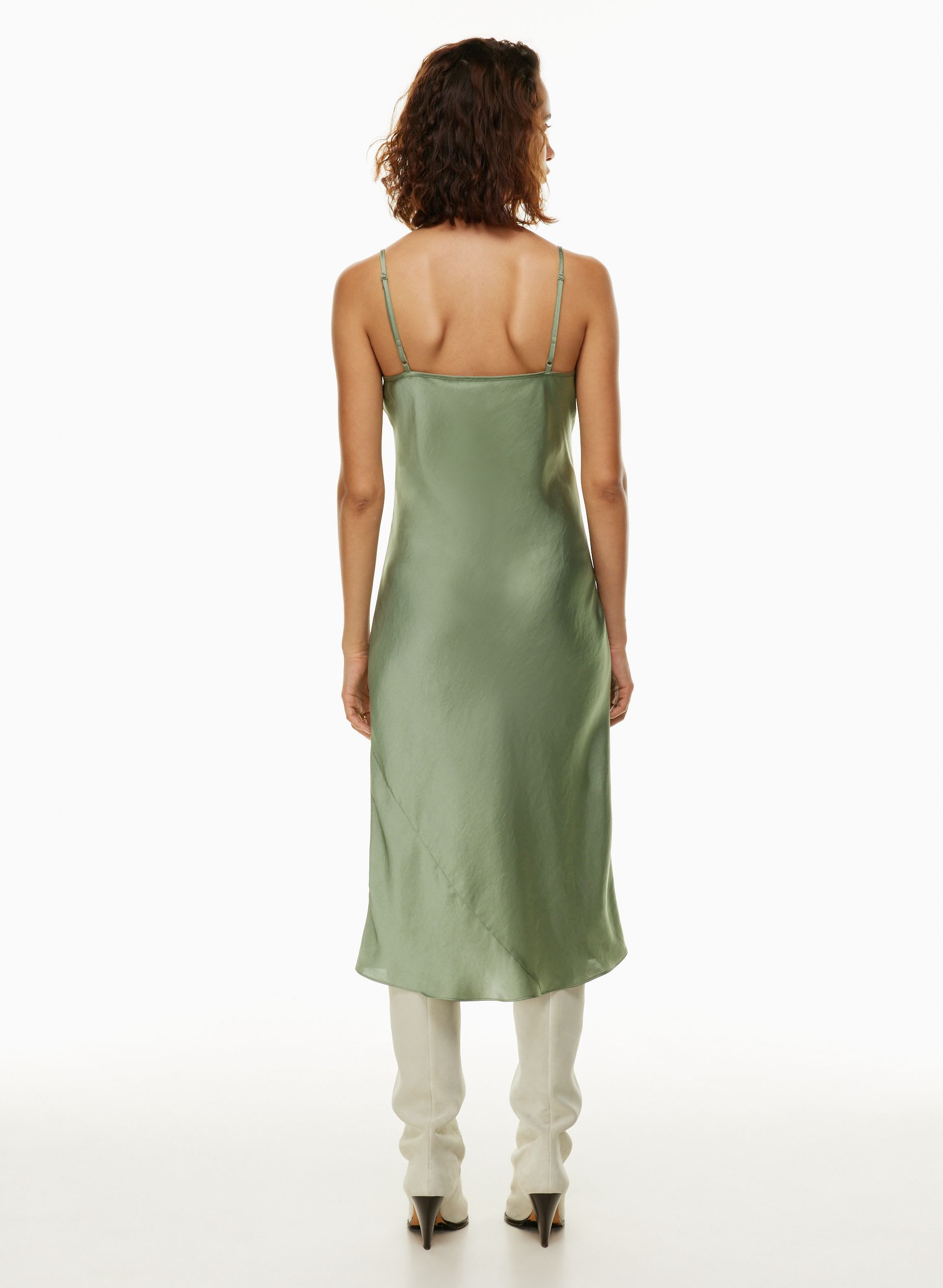 ONLY SLIP SATIN MIDI DRESS | Aritzia