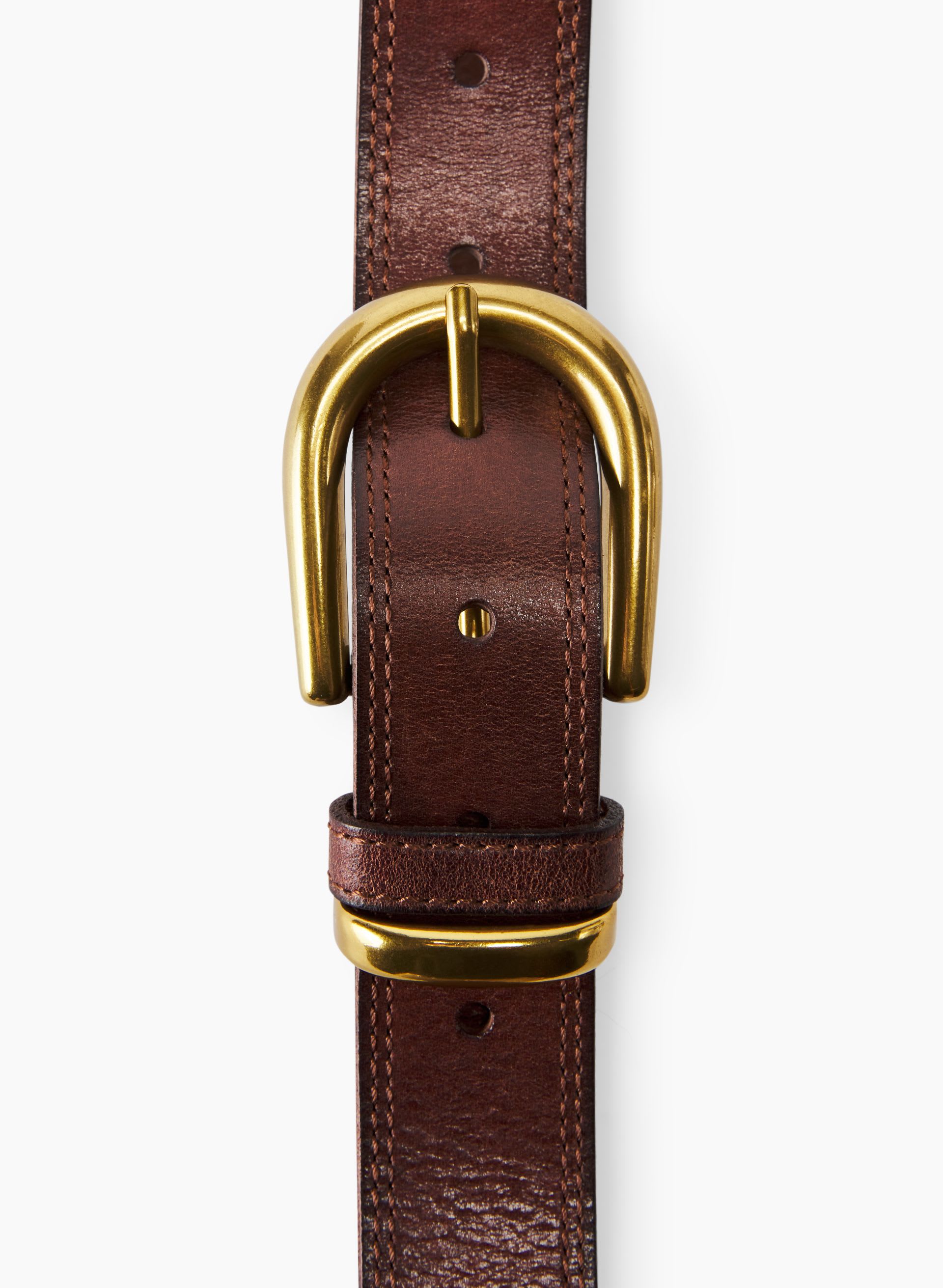 Aritzia women’s Burgundy Leather Belt with Gold Buckle Legendary Solid Brass Leather Belt | Aritzia US main image 3
