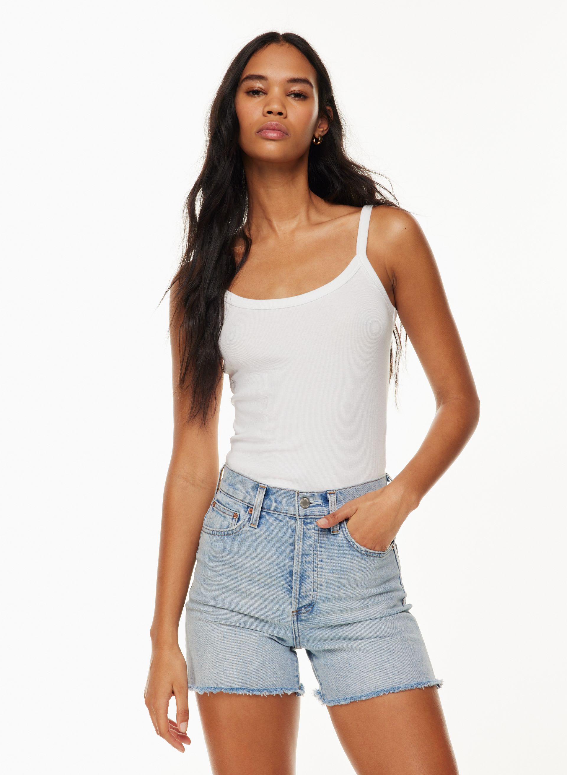 Denim Forum The '50s Arlo Hi Mid-Thigh Denim Short | Aritzia US