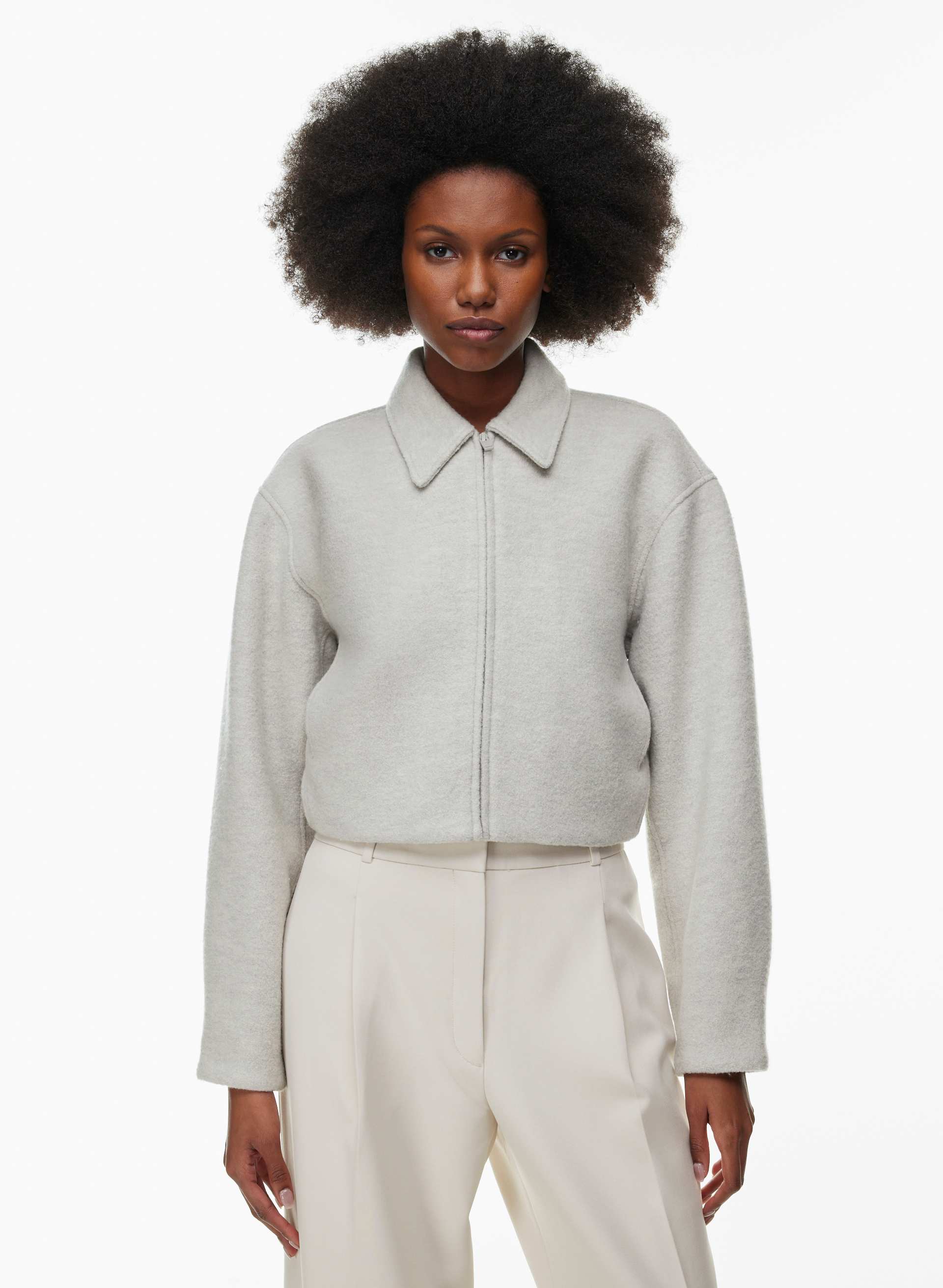 BLOUSON D'AVIATEUR BRITANNIA EN LAINE MÉRINOS | Aritzia