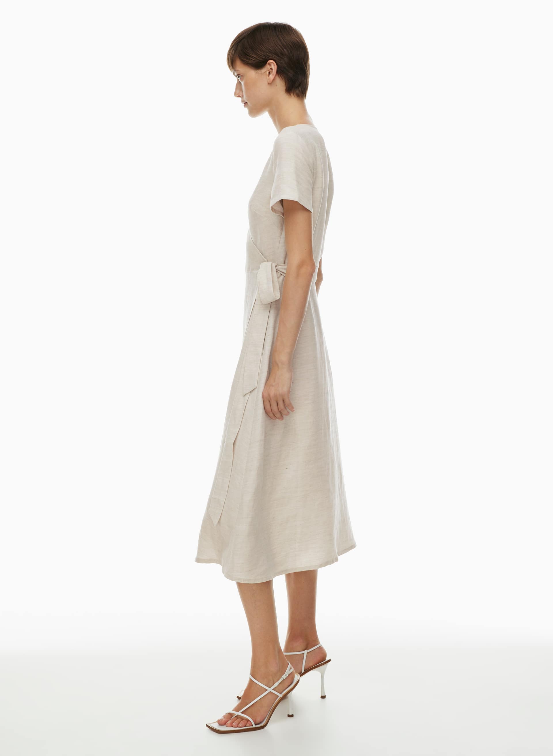 chinese dress ladies Linen Wrap Dress - Midi Length, Perfect for Summer & Special Occasions - Dark Green - XL main image 0