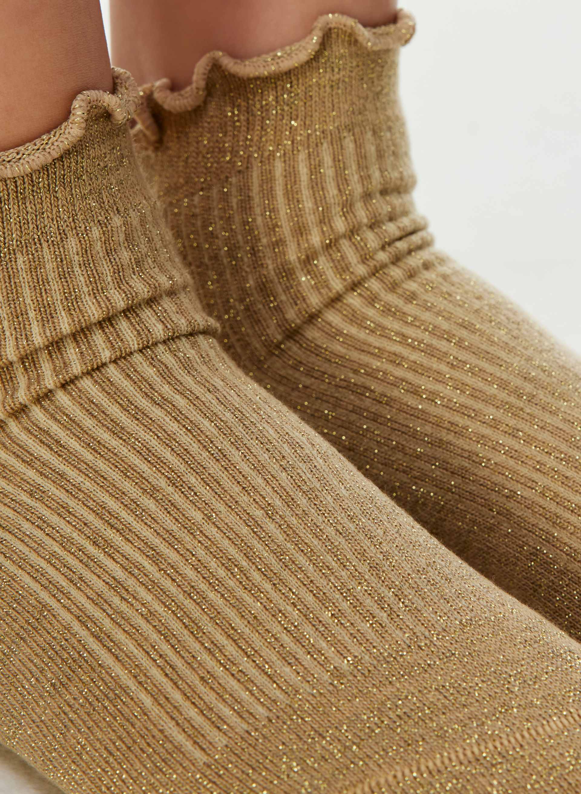 SUGARPLUM METALLIC ANKLE SOCK 3-PACK | Aritzia