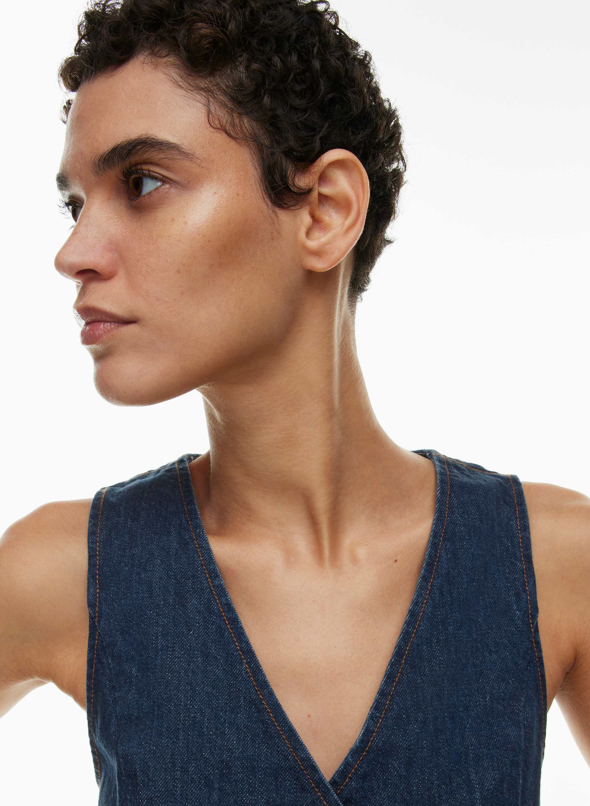 【未使用品】Mia ASTERISM sleeveless down vest Denim Forum The '90s Mia Cropped Denim Vest | Aritzia CA