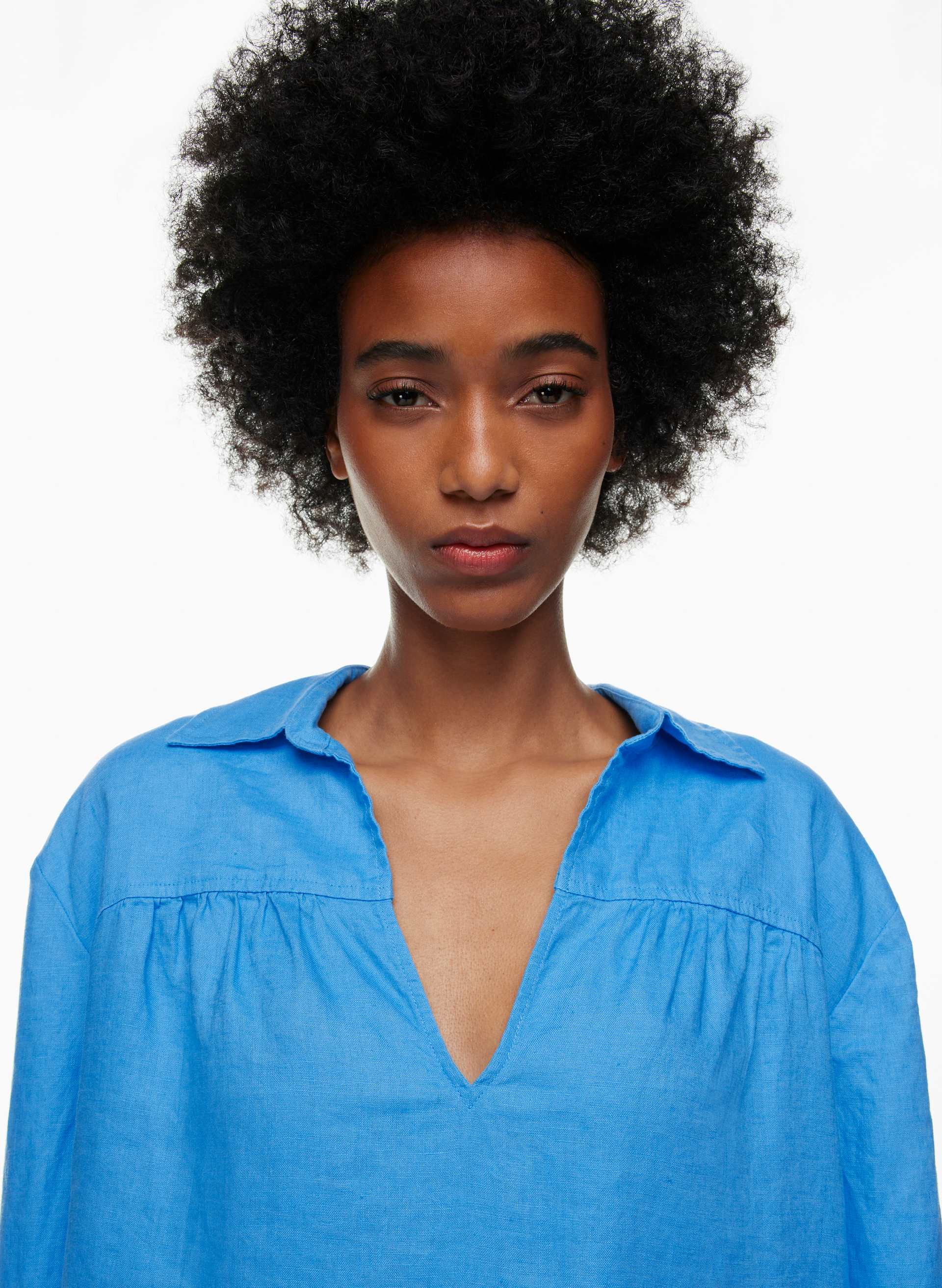 SEAFRONT LINEN BLOUSE | Aritzia