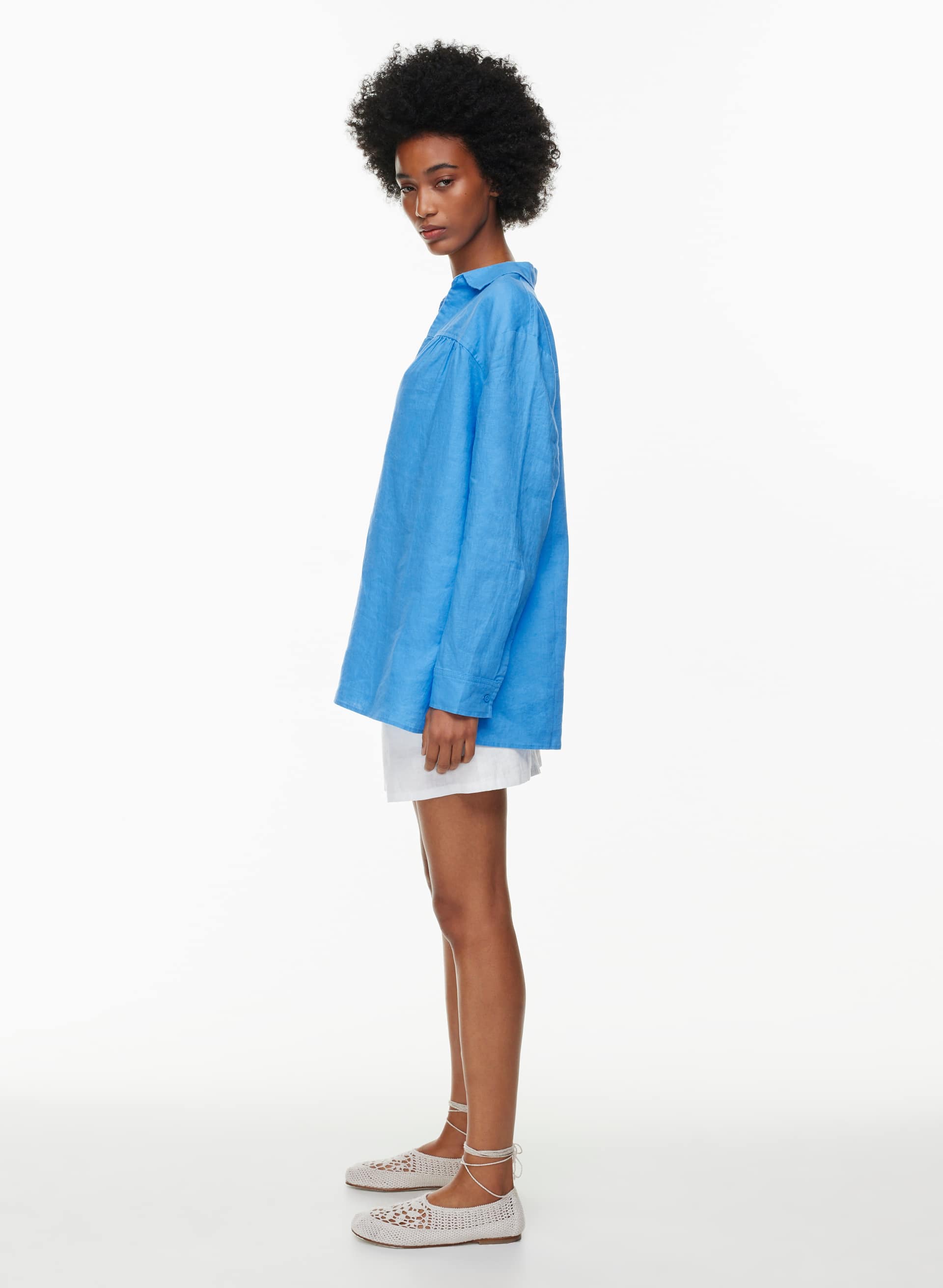 SEAFRONT LINEN BLOUSE | Aritzia