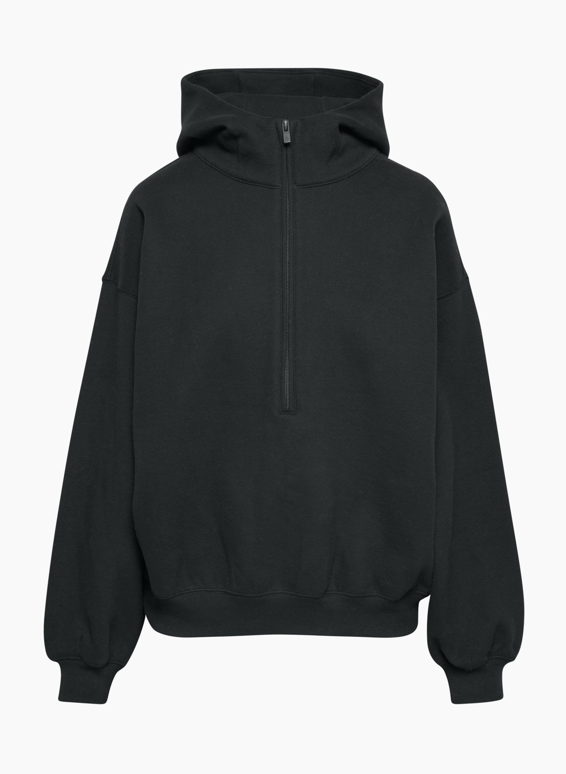 トップス relax silhouette fleece set up / black Cozy Fleece Mega Drop Shoulder 1/2 Zip Hoodie | Aritzia CA