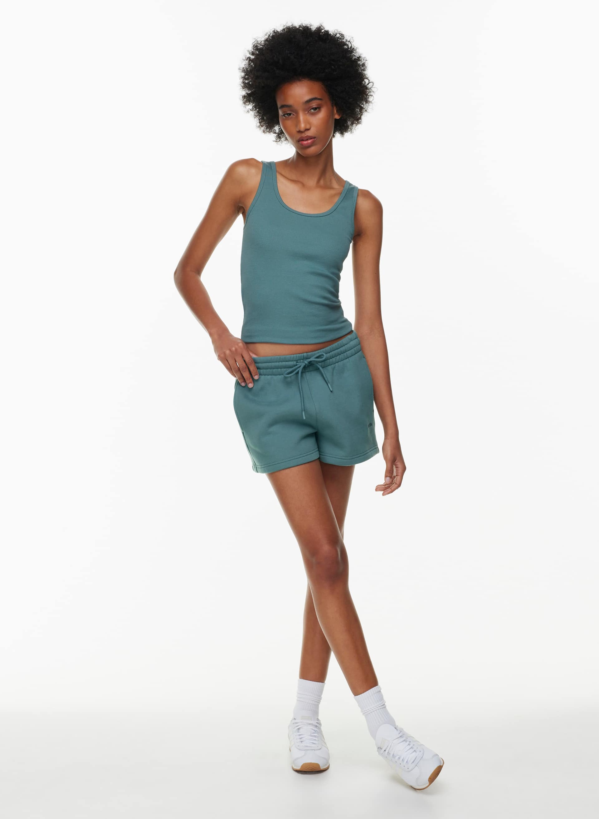 COZY FLEECE BOYFRIEND MINI SWEATSHORT | Aritzia