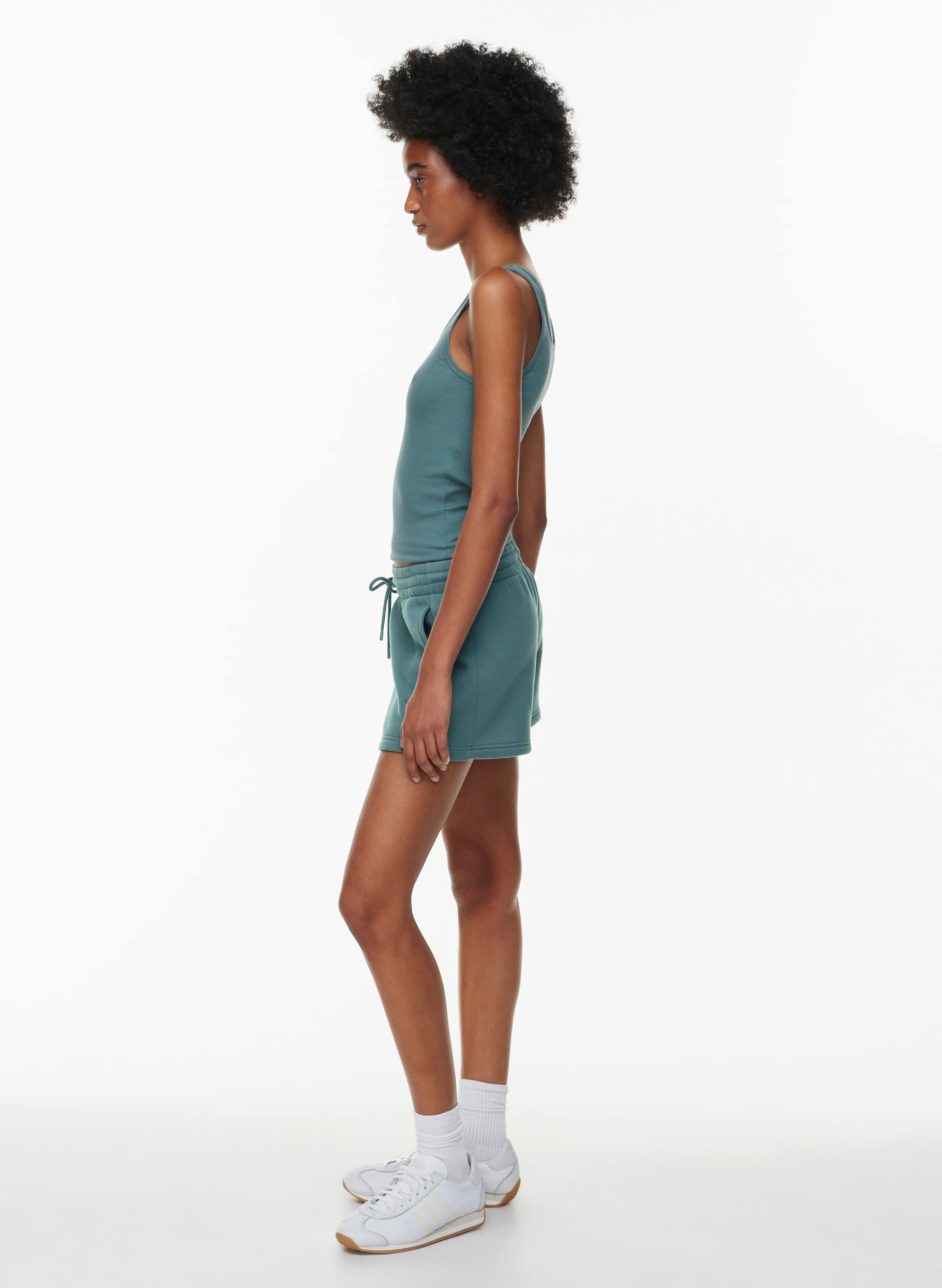 COZY FLEECE BOYFRIEND MINI SWEATSHORT | Aritzia