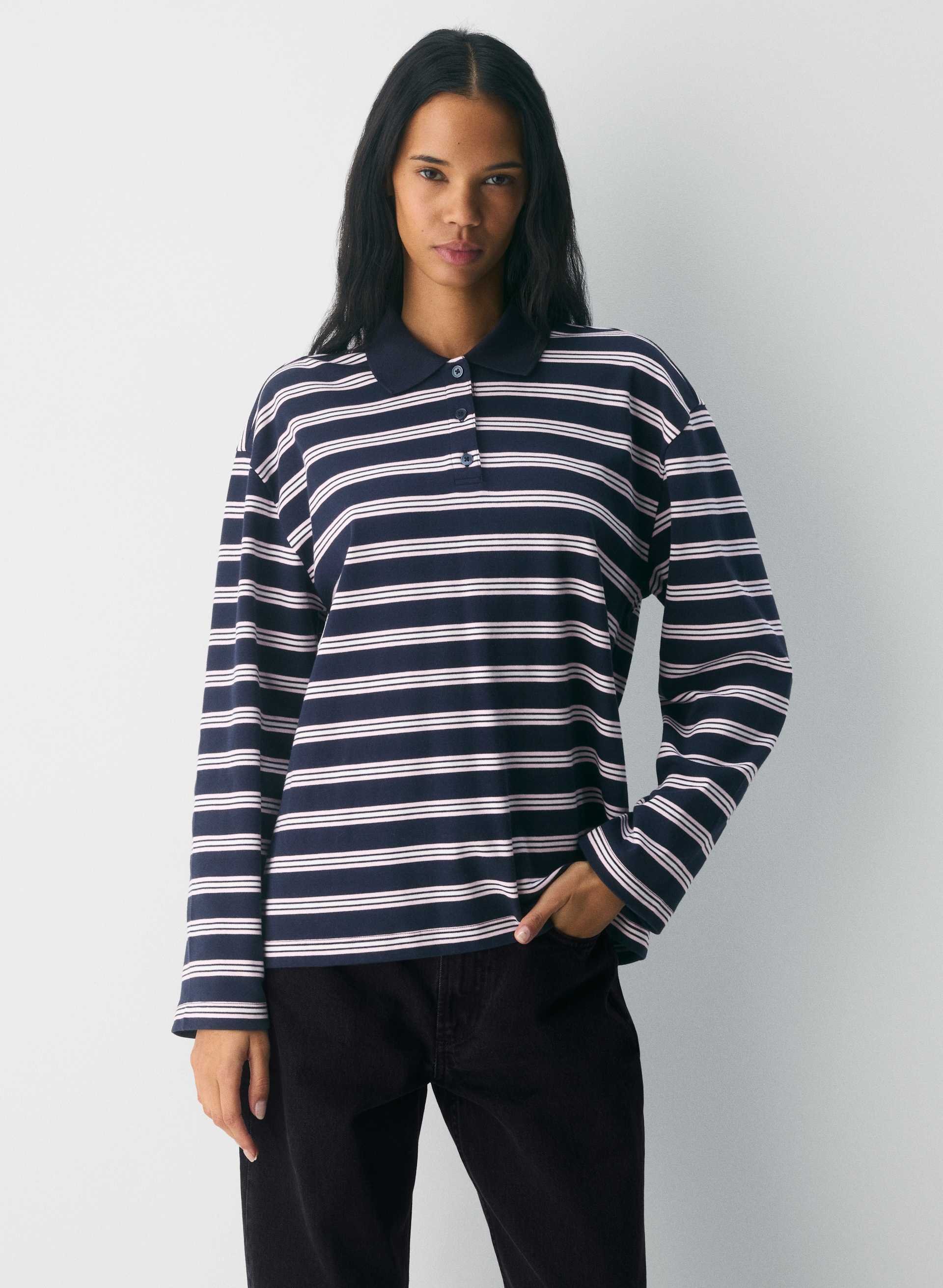 INTERLOCK COTTON ETON LONGSLEEVE | Aritzia