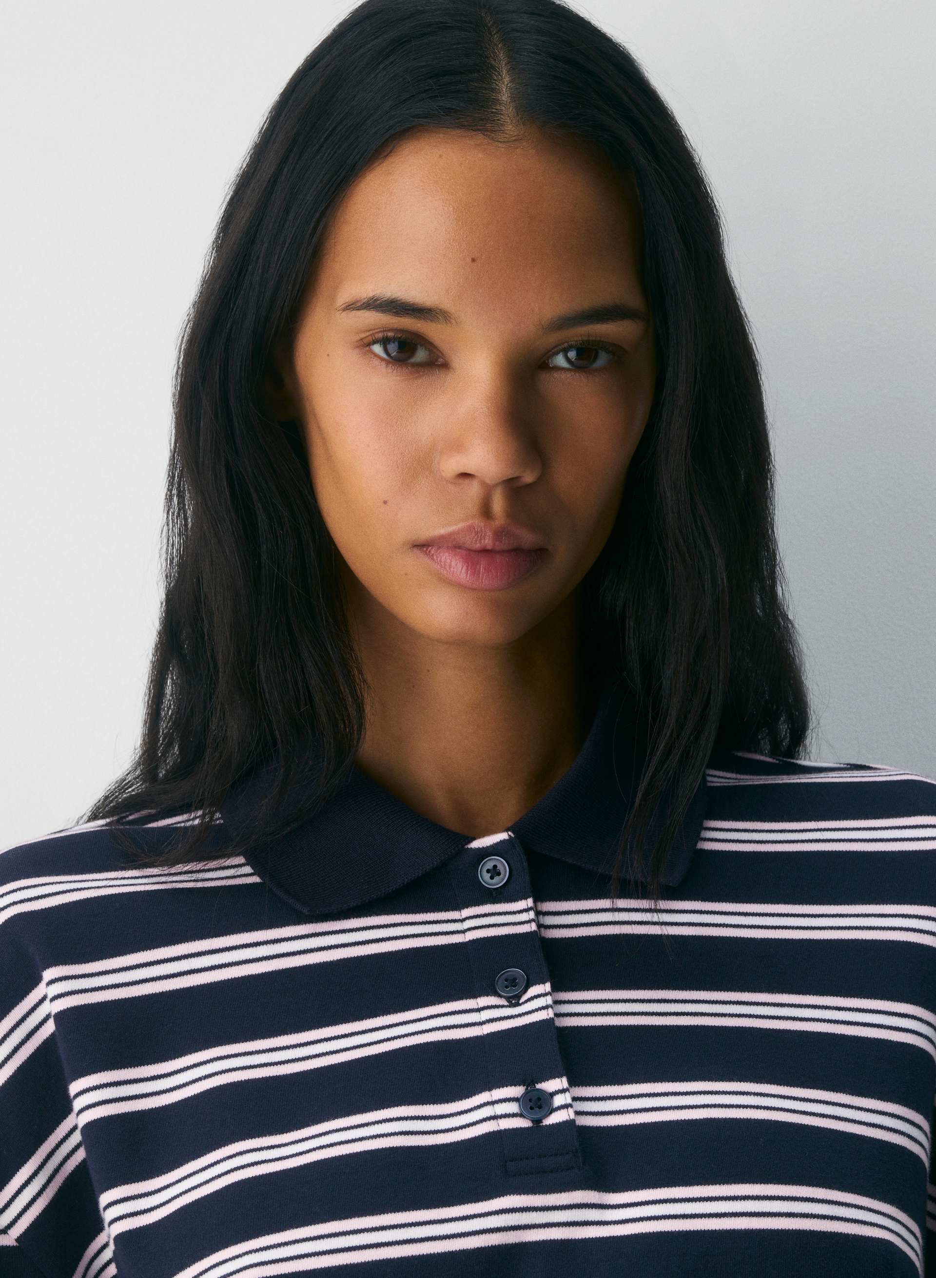INTERLOCK COTTON ETON LONGSLEEVE | Aritzia